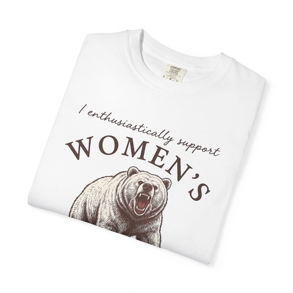 Brown Bear Shirt Funny Equality Gift Women Retro Tee Grizzly T-Shirt Humor Fan Vintage Tshirt Feminist Graphic Sketch Growling Tshirt