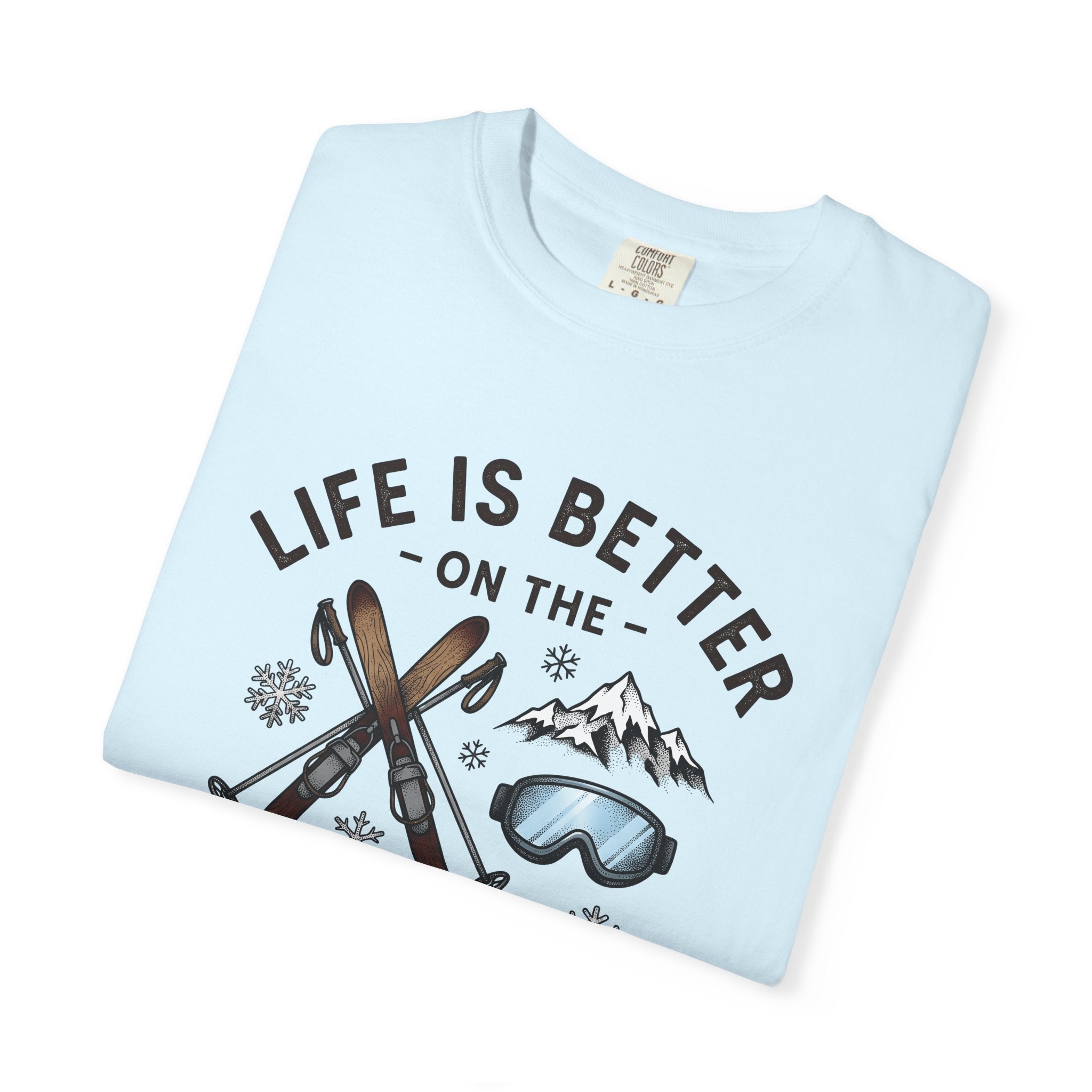Snow Gear Shirt Skiing Frost Gift Women Aged Tee Winter T-Shirt Skier Enthusiast Vintage Tshirt Ice Graphic Outline Hill Tshirt