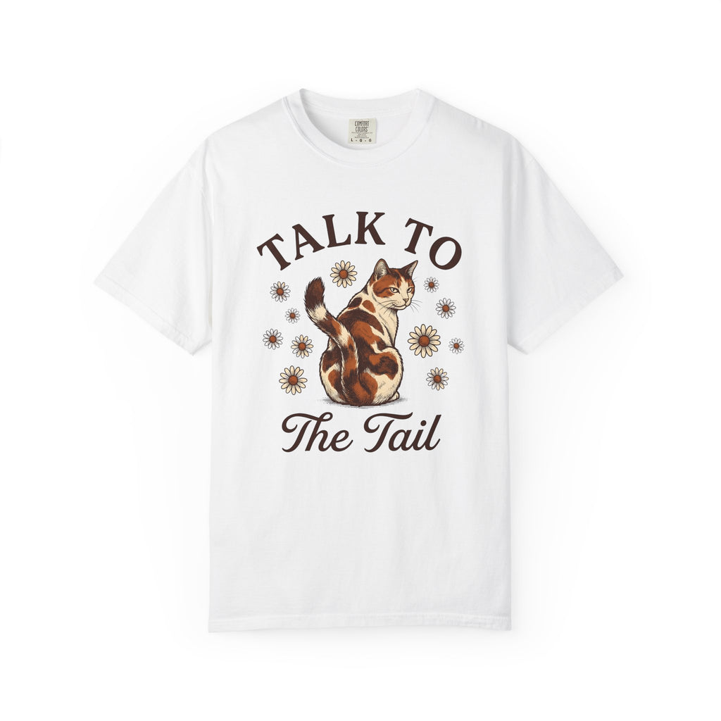 Calico Cat Shirt Cat Plants Gift Women Classic Tee Kitty T-Shirt Cat Fan Vintage Tshirt Floral Graphic Doodle Daisy Petals Tshirt