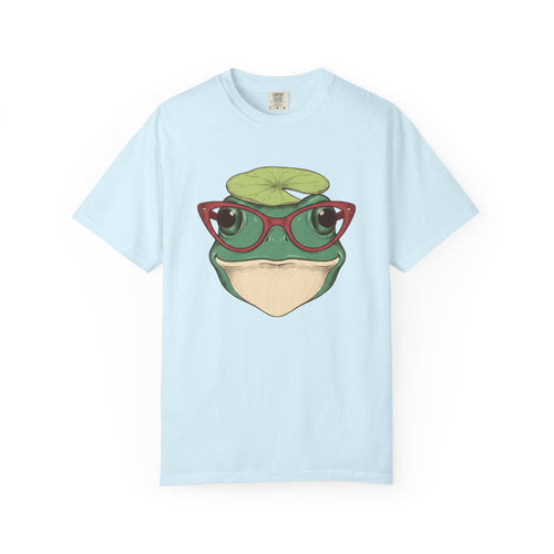 Amphibian Glasses Shirt Frog Nature Gift Women Cartoon Tee Specs T-Shirt Toad Fan Eyewear Tshirt Environmental Graphic Line Art Water Lily