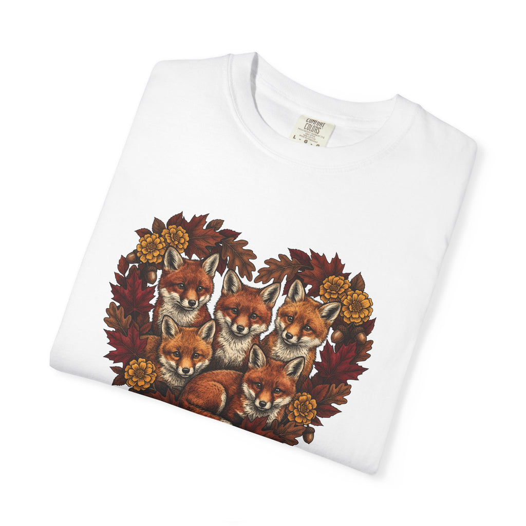 Fox Clan Shirt St. Valentine's Day Fauna Gift Women Nature Tee Fox T-Shirt Valentine Fan Naturalistic Tshirt Wildlife Graphic Antique Heart