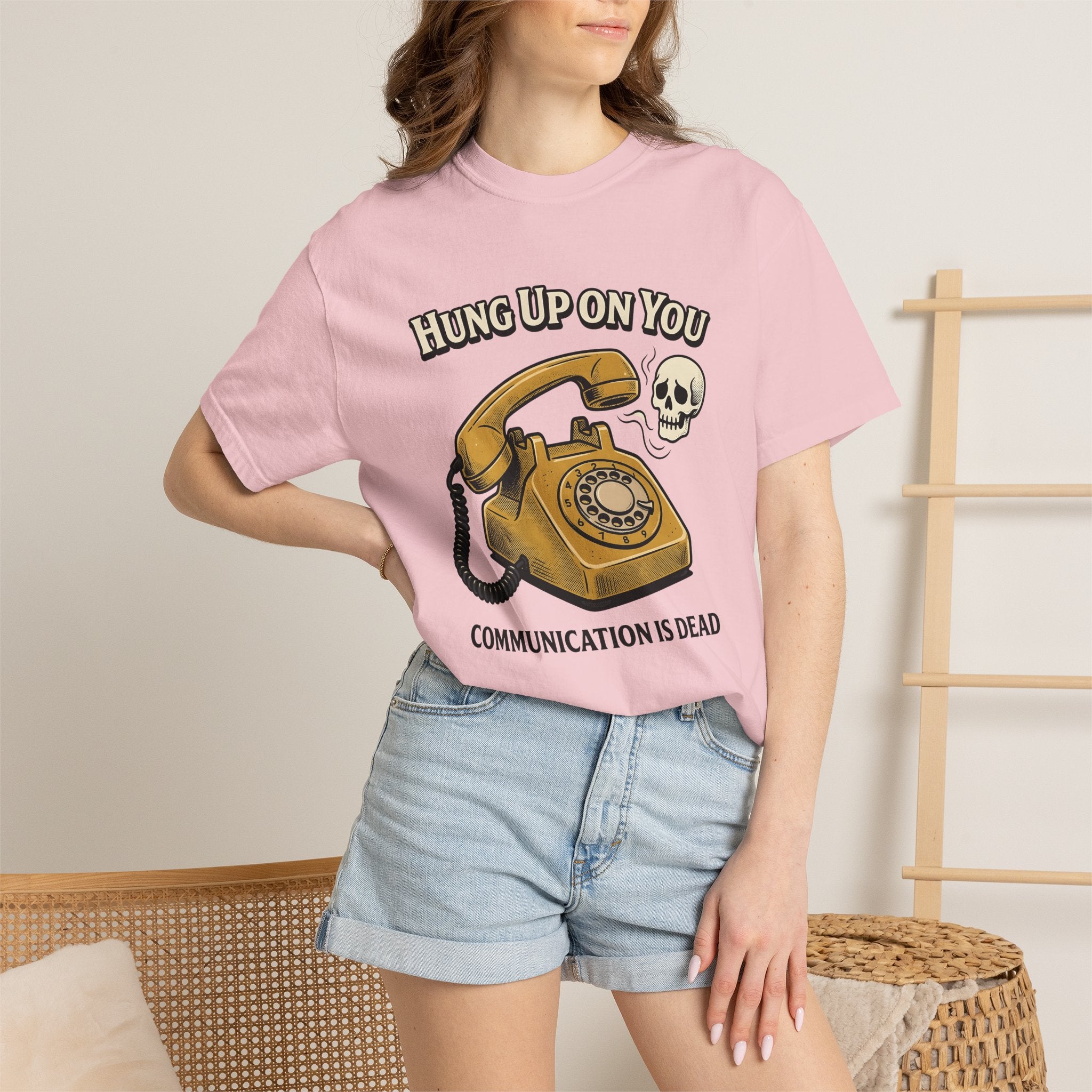 Vintage Phone Shirt St Valentines Day Funny Gift Women Distressed Tee Retro Phone T-Shirt Valentine Fan Vintage Tshirt Humorous Graphic