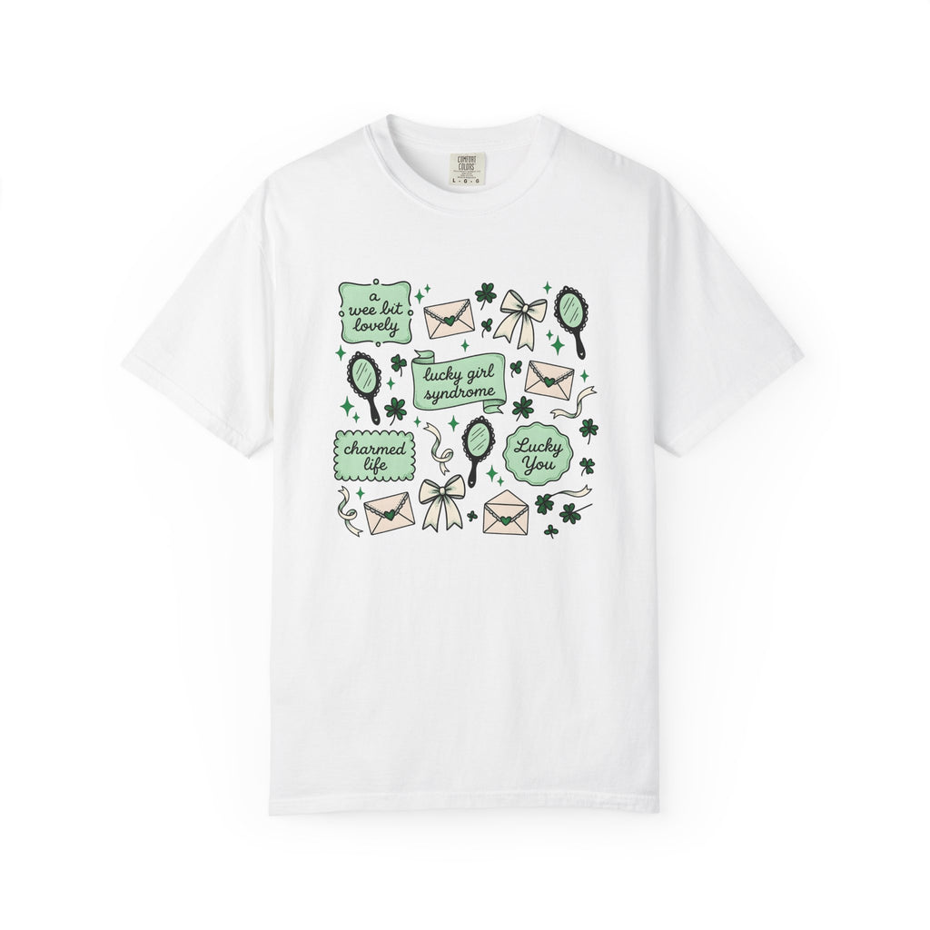 Shamrock Art Shirt St Patrick's Day Prosperity Gift Women Line Art Tee Clover T-Shirt St Patricks Fan Illustration Graphic Antique Bow Tie