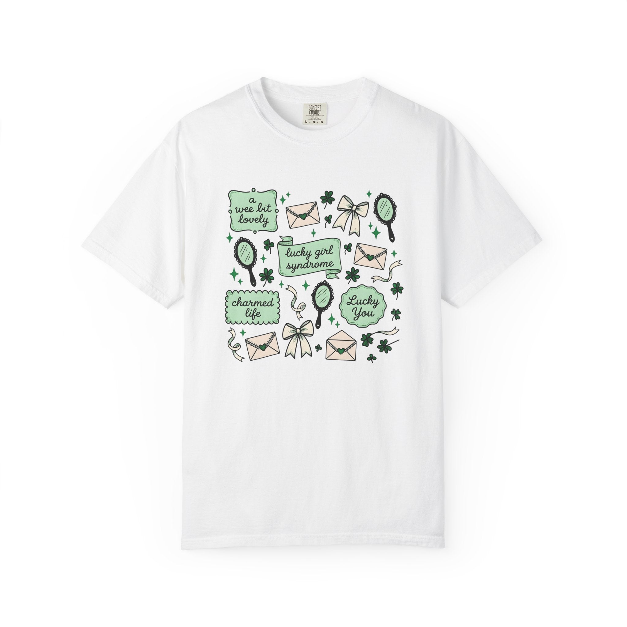 Shamrock Art Shirt St Patrick's Day Prosperity Gift Women Line Art Tee Clover T-Shirt St Patricks Fan Illustration Graphic Antique Bow Tie