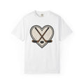 Hockey Sticks Heart Shirt Hockey Mom Competition Gift Women Line Art Tee Hockey Sticks T-Shirt Hockey Parent Fan Minimalist Tshirt