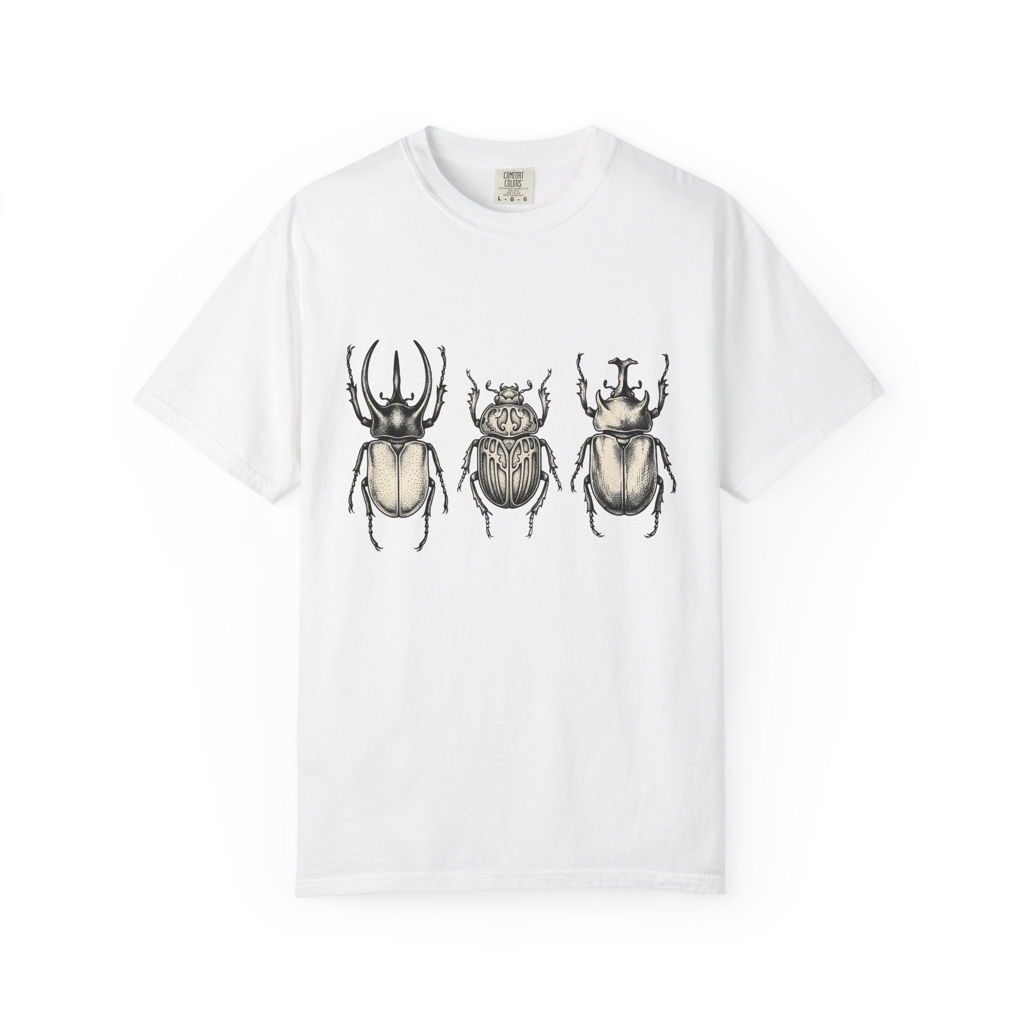 Beetle Graphic Shirt Insects Nature Gift Women Vintage Tee Bug T-Shirt Bug Fan Insect Tshirt Environmental Graphic Hand Drawn Insect Tshirt