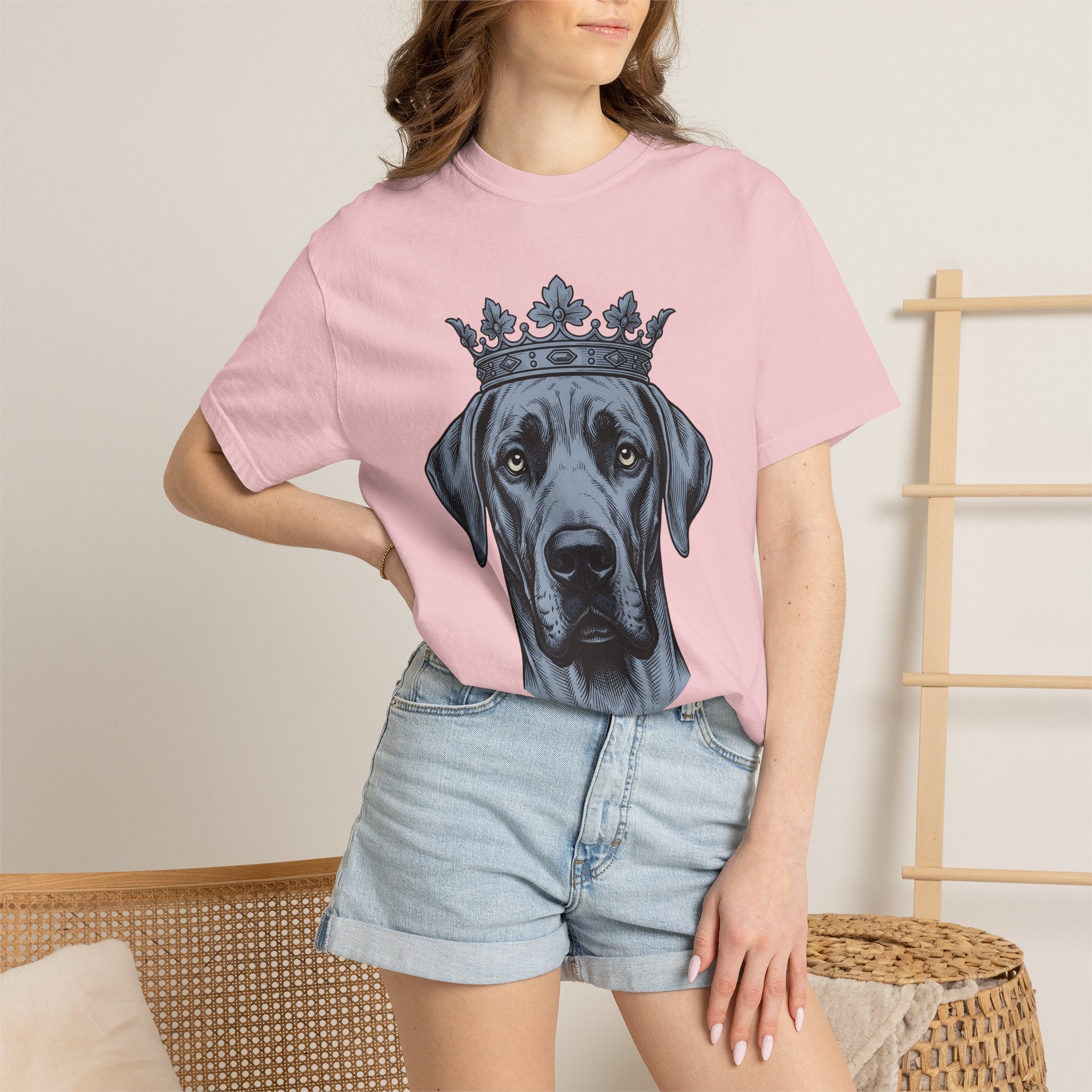 Dog Crown Shirt Dog Animal Gift Women Tattoo Tee Tiara T-Shirt Dog Fan Crown Tshirt Creature Graphic Vintage Royalty Tshirt