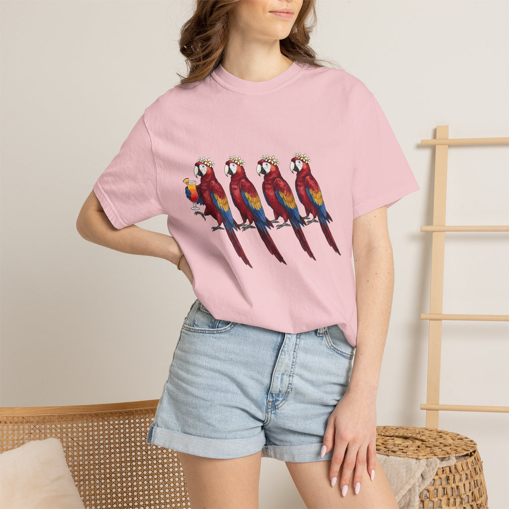 Exotic Bird Shirt Animals Rainforest Gift Women Retro Tee Parrot T-Shirt Wildlife Fan Vintage Tshirt Jungle Graphic Ink Cocktail Glass