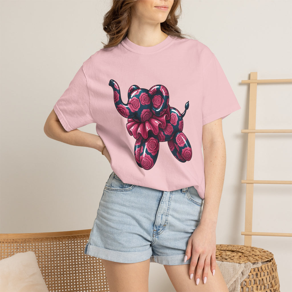 Balloon Elephant Shirt Cute Animal Gift Women Kawaii Tee Balloon Animal T-Shirt Adorable Fan Cute Illustration Creature Graphic Cartoon Rose