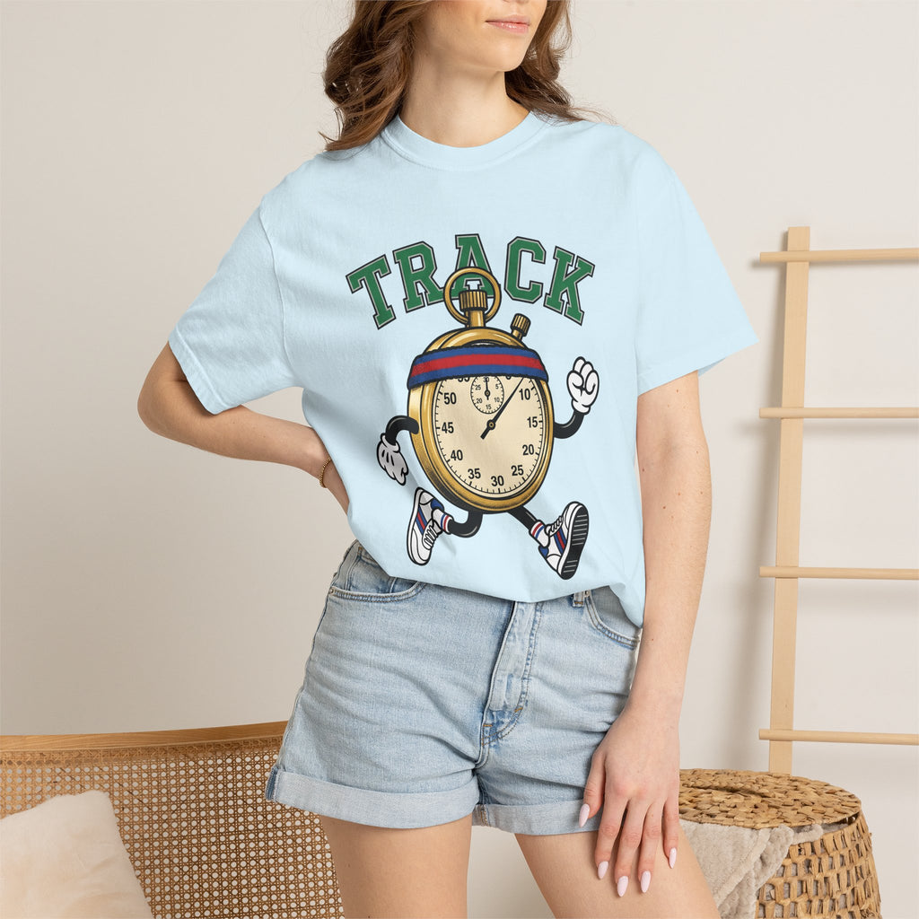 Chronometer Figure Shirt Track Sprint Gift Women Doodle Tee Stopwatch T-Shirt Racing Enthusiast Timer Tshirt Sprinter Graphic Old School