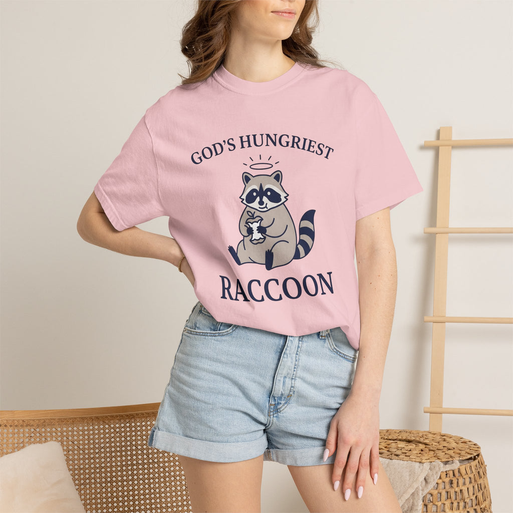 Raccoon Graphic Shirt Funny Animal Gift Women Cartoon Tee Trash Panda T-Shirt Humor Fan Cute Tshirt Wildlife Graphic Minimalist Halo Tshirt