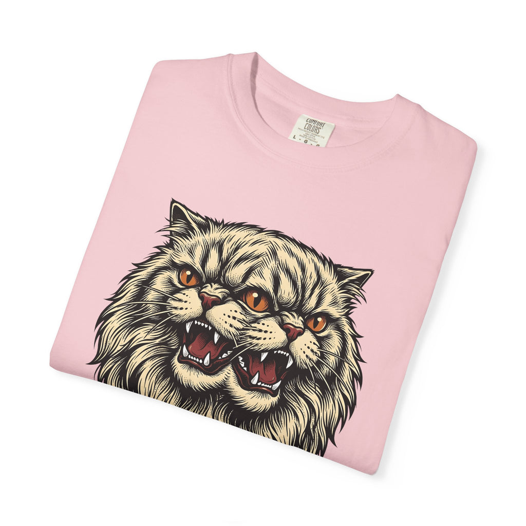 Double Head Kitty Shirt Cat Alternative Gift Women Sketch Tee Cat T-Shirt Cat Fan Drawing Graphic Old School Sharp Teeth Tshirt