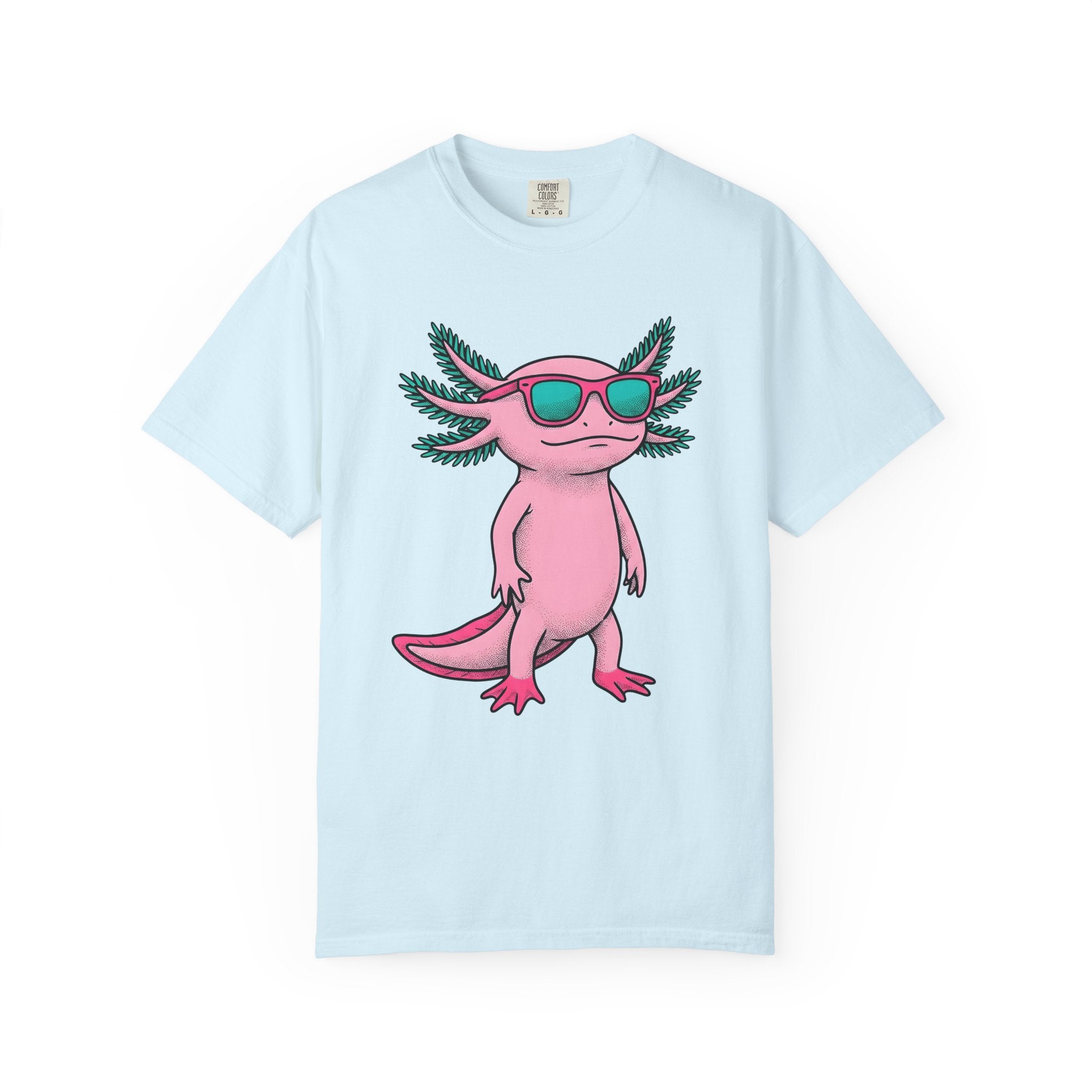 Axolotl Glasses Shirt Animals Satire Gift Women Animated Tee Axolotl Specs T-Shirt Animal Fan Cartoon Tshirt Parody Graphic Old School