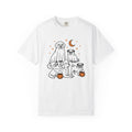Canine Specter Art Shirt Halloween Puppy Gift Women Caricature Tee Dog Spirit T-Shirt Horror Fan Ghost Tshirt Puppy Graphic Line Art Squash