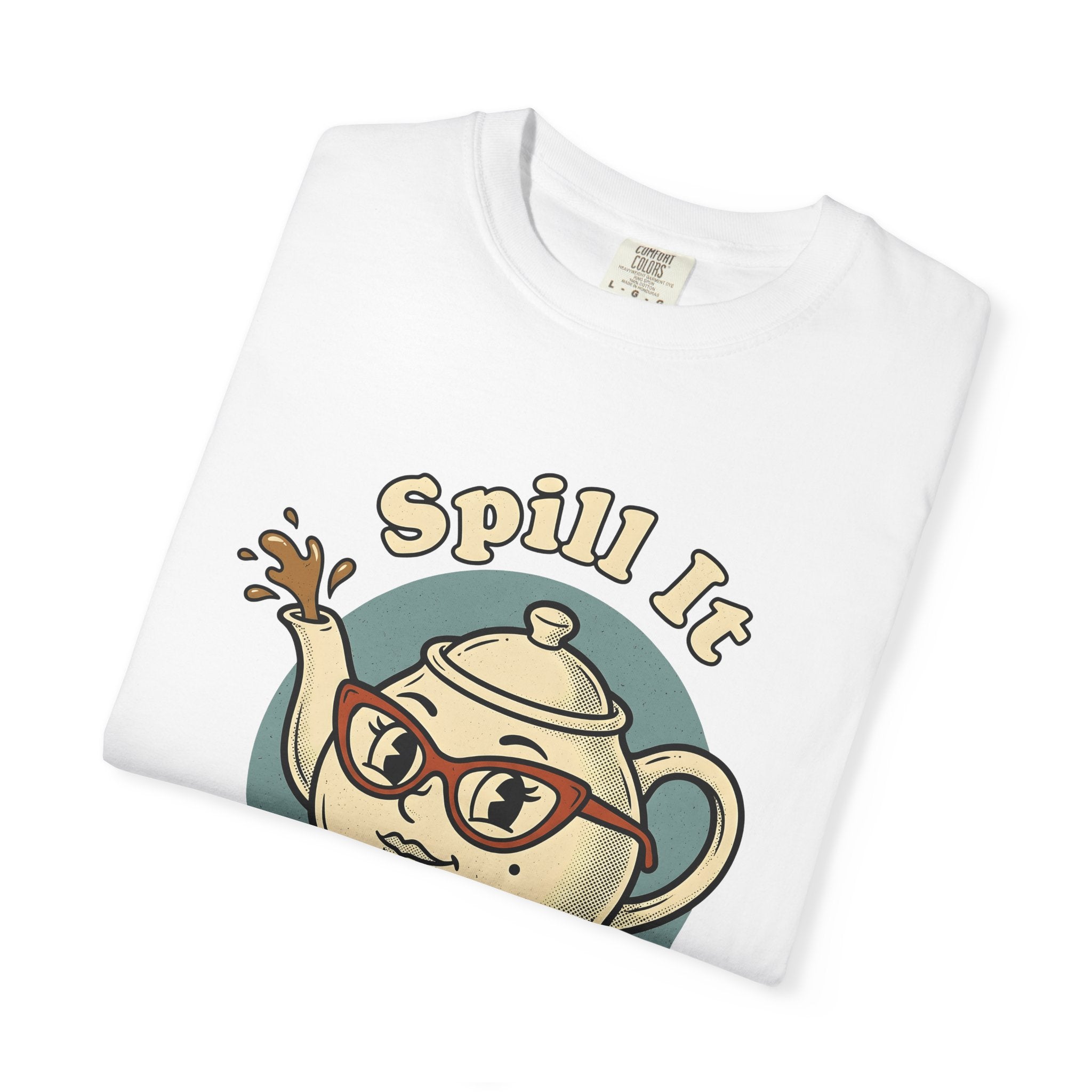 Teapot Face Shirt Coffee Joke Gift Women Comic Tee Teapot T-Shirt Coffee Fan Cartoon Tshirt Pun Graphic Vintage Eyeglasses Tshirt