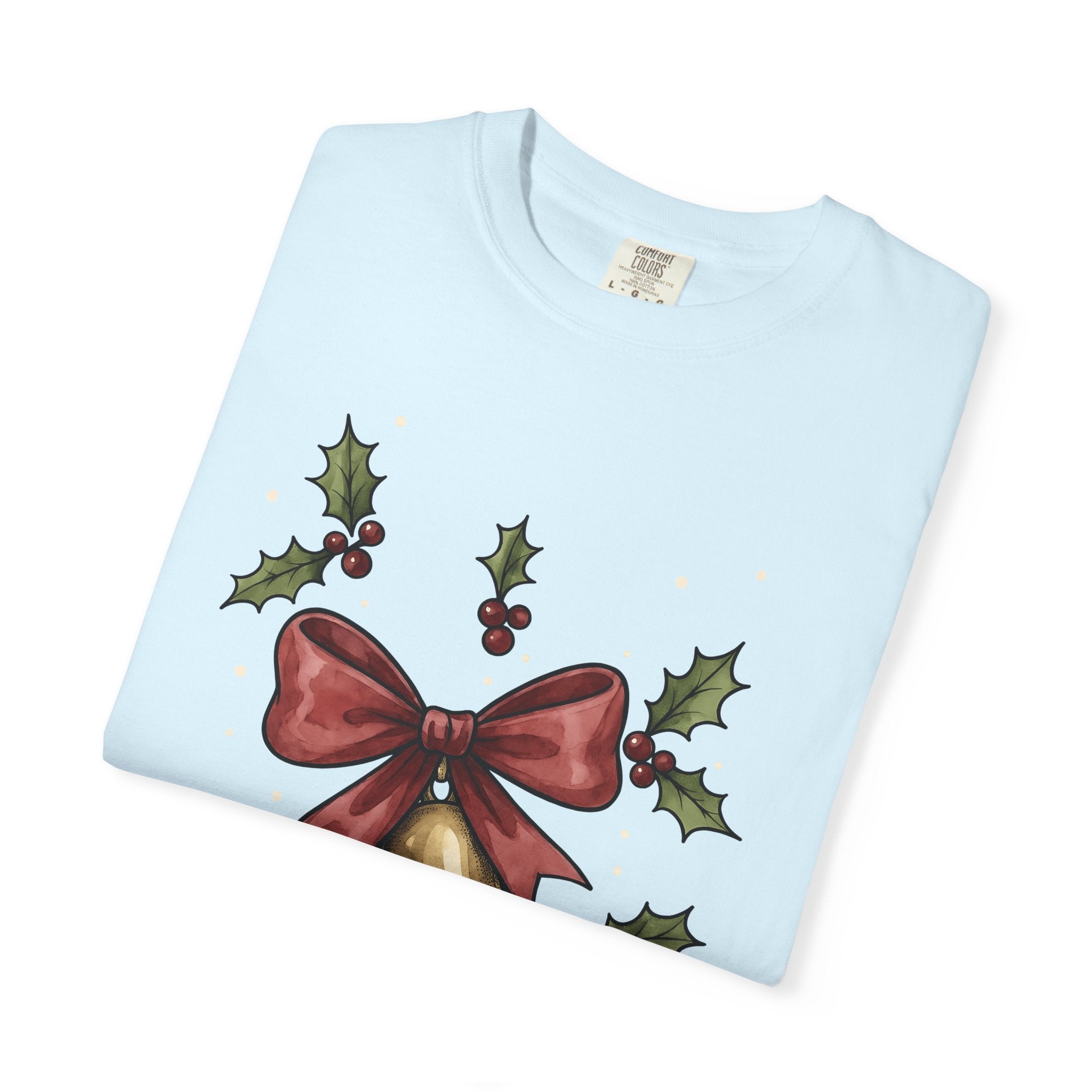 Holiday Bell Shirt Christmas Festivity Gift Women Hand Painted Tee Jingle Bell T-Shirt Christmas Fan Watercolor Tshirt Celebration Graphic