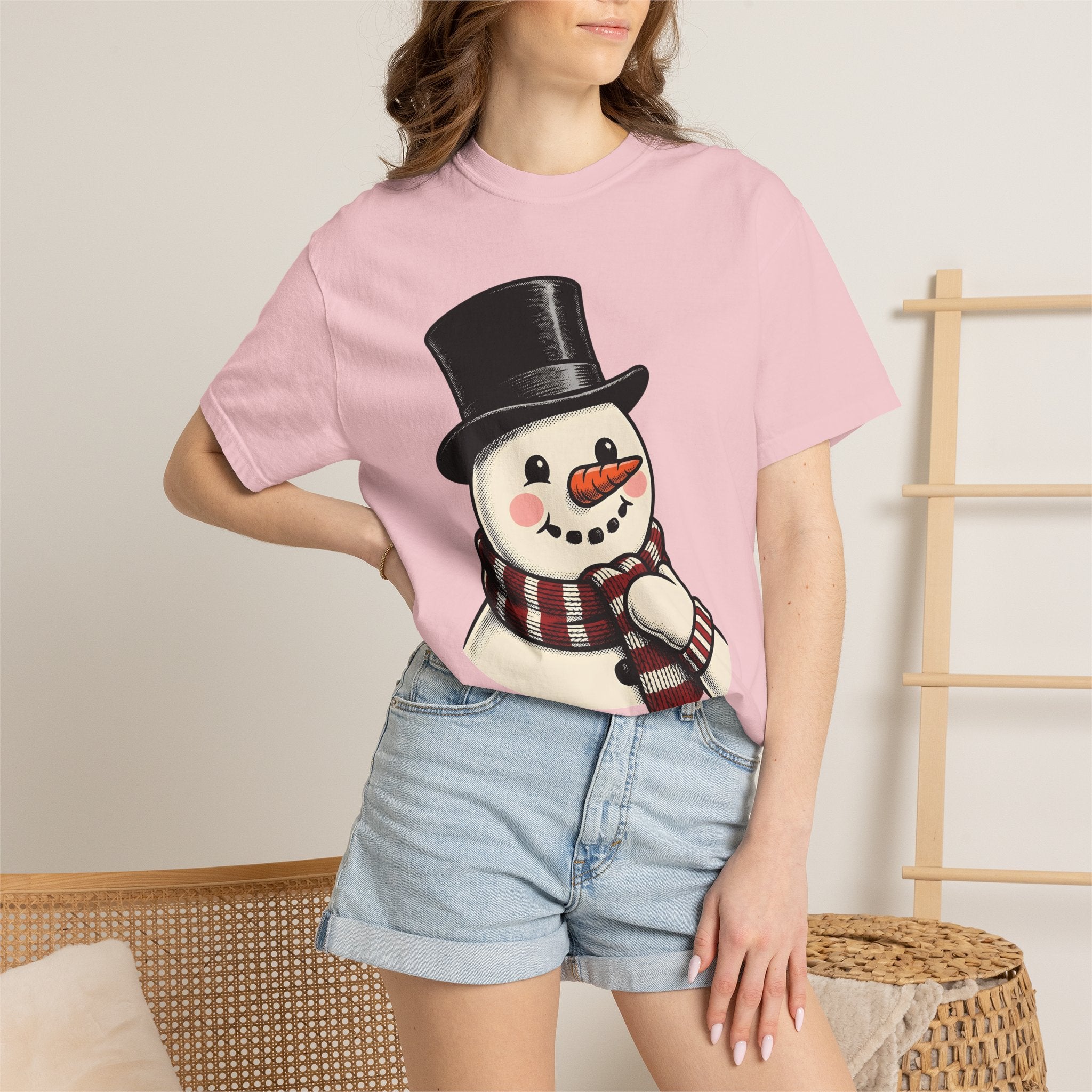 Snowman Icon Shirt Christmas Cold Gift Women Cartoon Tee Frosty T-Shirt Xmas Fan Frost Graphic Tshirt Sketch Striped Neckwear Tshirt