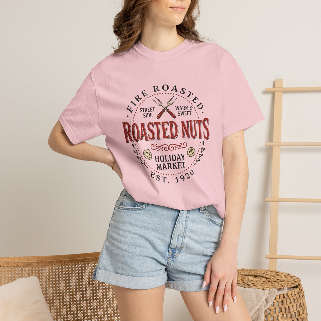 Chestnut Roasting Shirt Christmas Ingredients Gift Women Sketch Tee Roasting T-Shirt Xmas Fan Roasting Illustration Ingredient Graphic