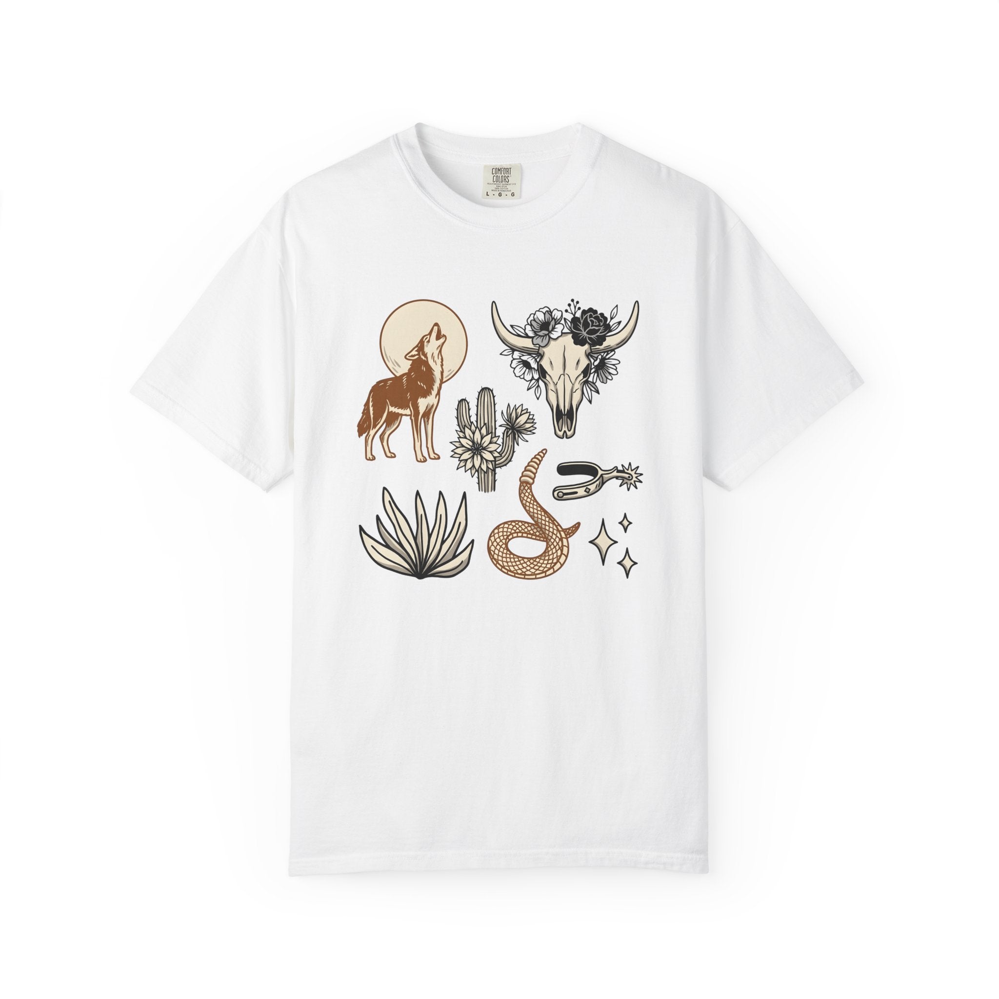 Southwestern Animals Shirt Western Free Spirit Gift Women Folk Tee Desert Creatures T-Shirt Cowboy Fan Rustic Tshirt Bohemian Graphic