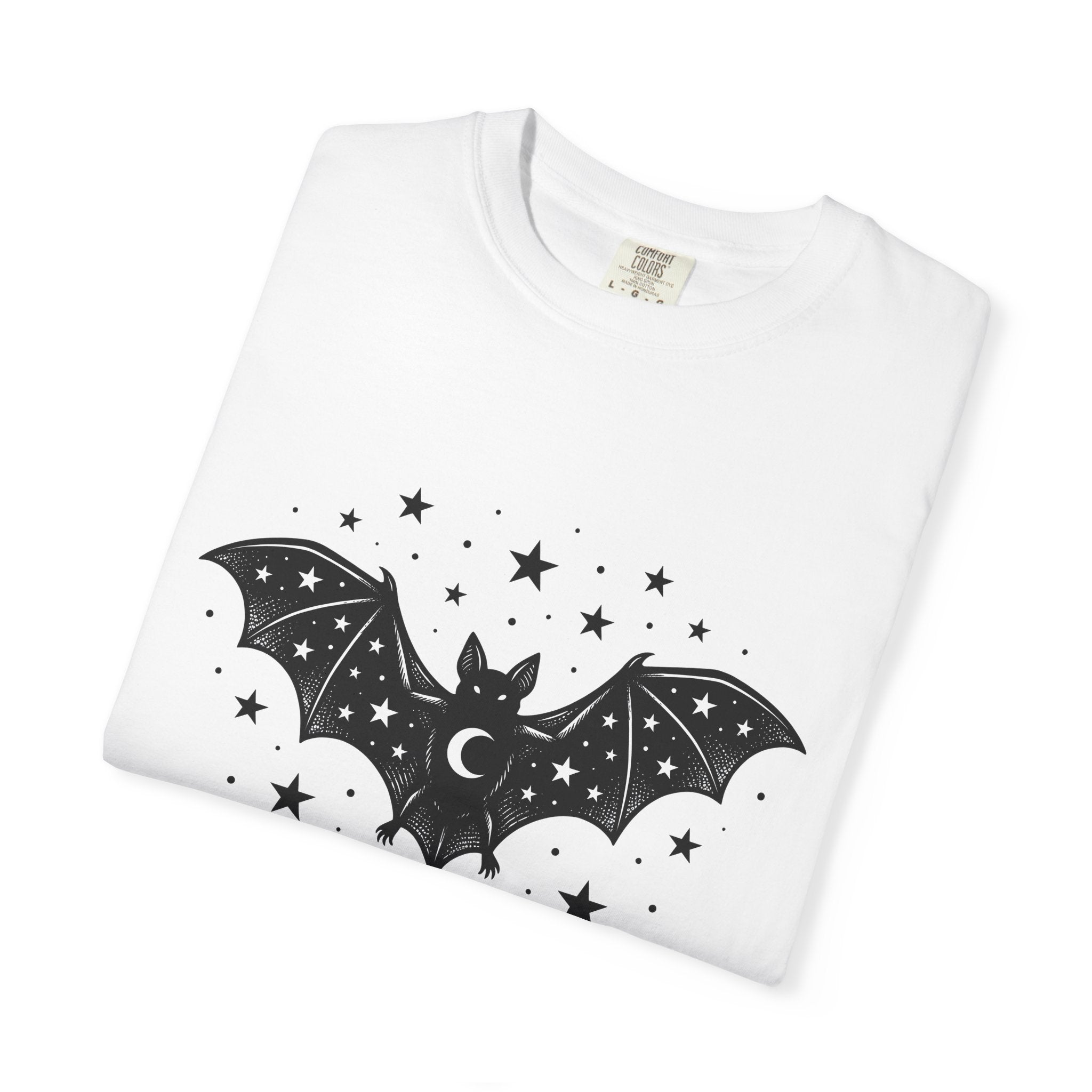 Bat Moon Shirt Halloween Witchcraft Gift Women Gothic Tee Lunar T-Shirt Horror Fan Dark Tshirt Occult Graphic Vintage Stars Tshirt
