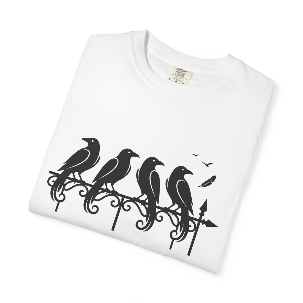 Blackbird Shape Shirt Halloween Wildlife Gift Women Eerie Tee Thrush T-Shirt Horror Fan Spooky Tshirt Animal Graphic Clean Metal Design