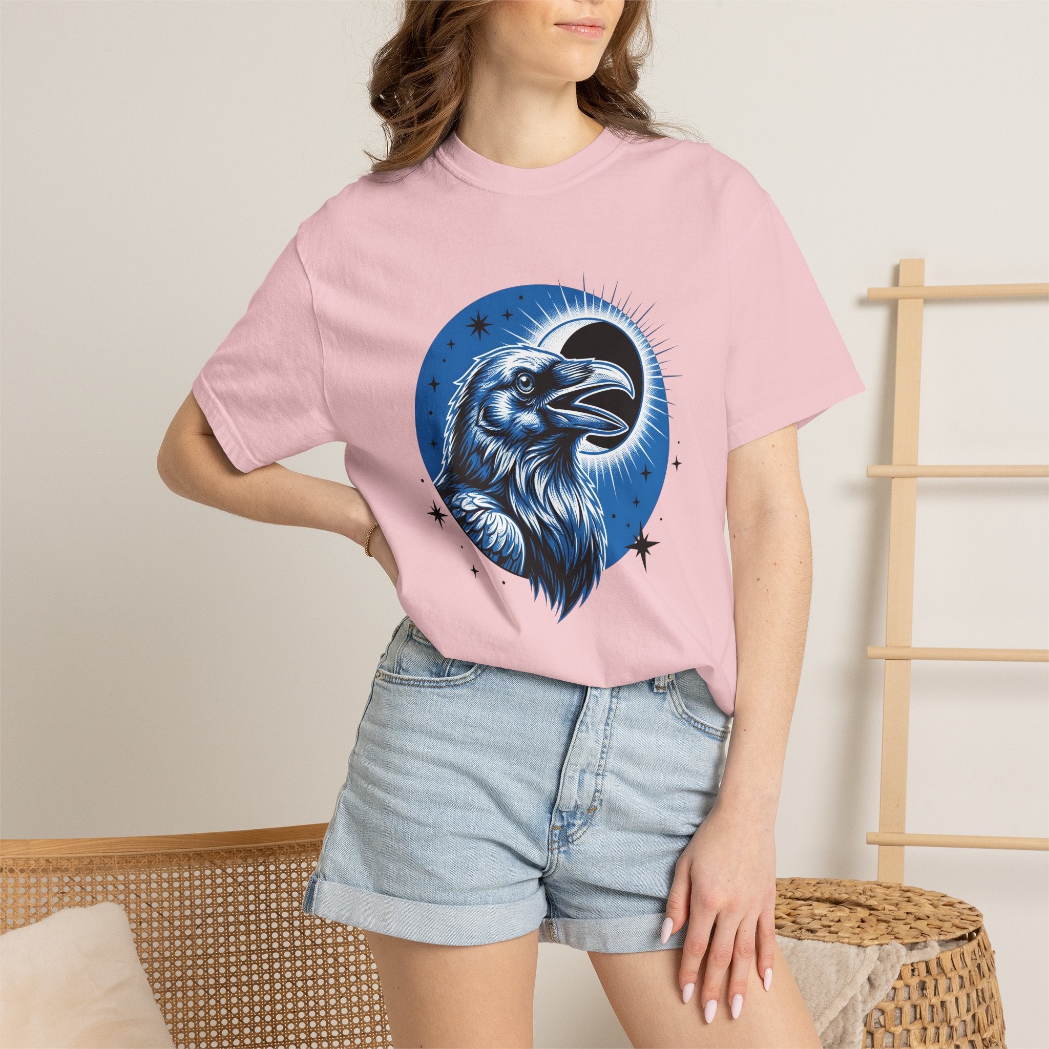 Black Bird Shirt Boho Chic Dark Gift Women Esoteric Tee Raven T-Shirt Bohemian Fan Occult Tshirt Gothic Graphic Antique Night Orb Tshirt