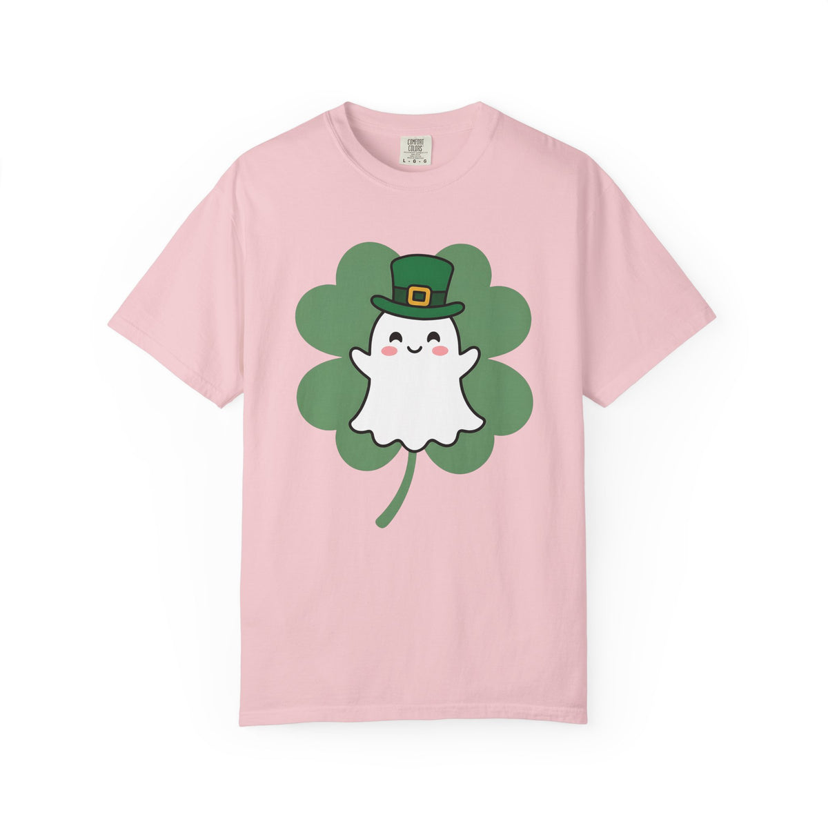Ghost Clover Shirt St Patrick's Day Halloween Unisex Gift Kawaii Tee Shamrock