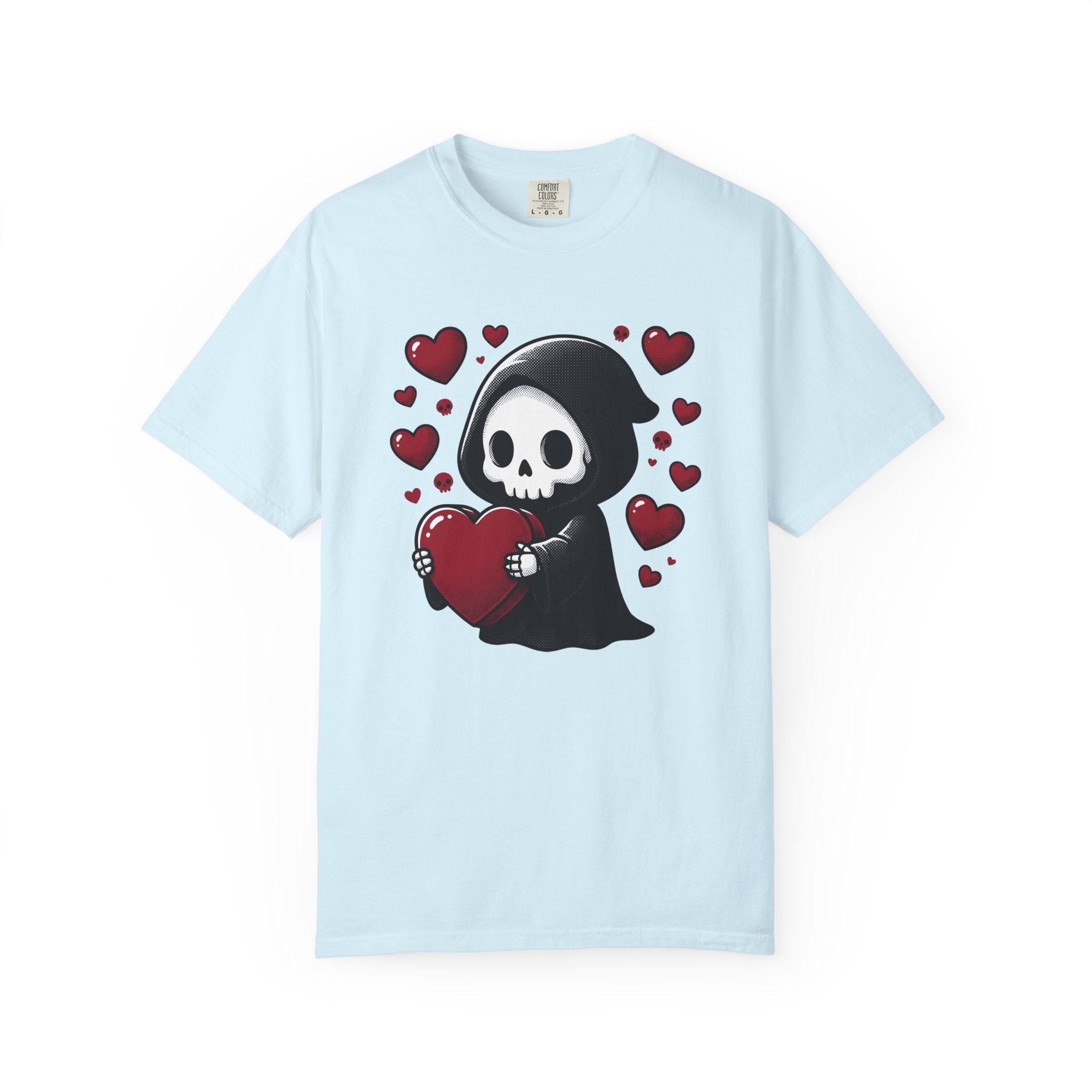 Adorable Reaper Shirt Valentine's Day Dark Gift Women Comic Tee Grim Reaper T-Shirt Valentine Fan Cartoon Tshirt Gothic Graphic Vintage Love