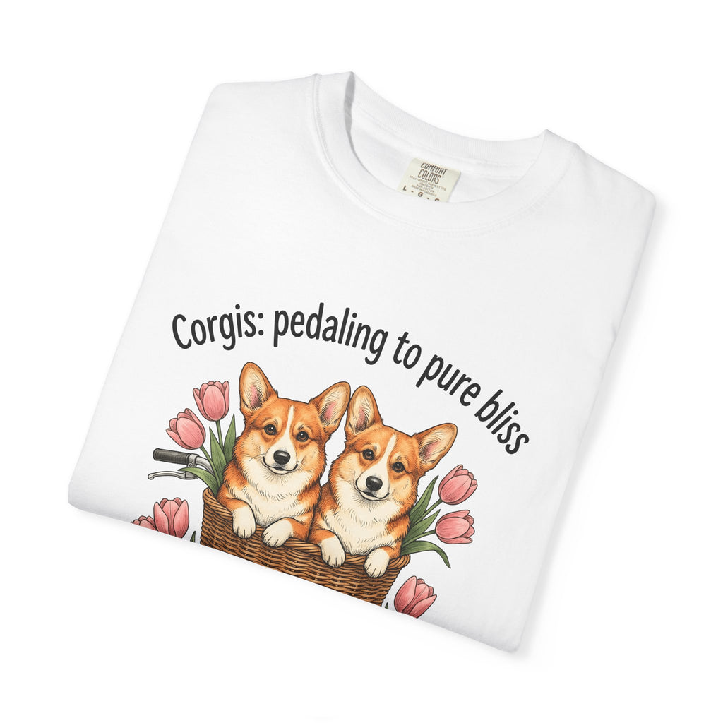 Corgi Dogs Shirt Dog Blossom Gift Women Line Art Tee Pembroke Welsh Corgi T-Shirt Dog Fan Illustrated Graphic Tshirt Hand Drawn Flower