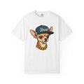 Chihuahua Companion Shirt Dog Satire Gift Women Caricature Tee Puppy T-Shirt Dog Fan Cartoon Tshirt Parody Graphic Sketch Gold Chain Tshirt
