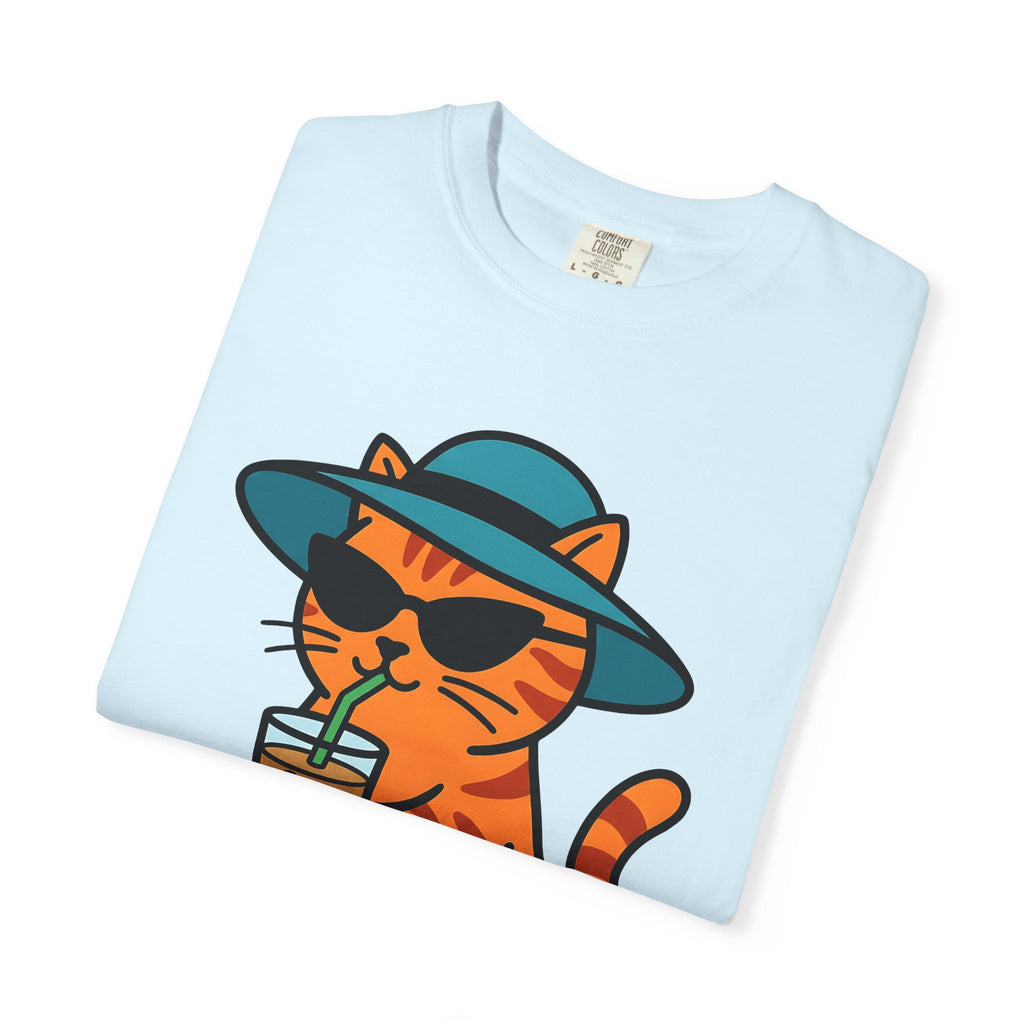 Cat Shades Shirt Animals Beach Gift Women Comic Tee Sunglasses T-Shirt Pet Fan Cartoon Tshirt Coastal Graphic Chibi Cold Brew Tshirt