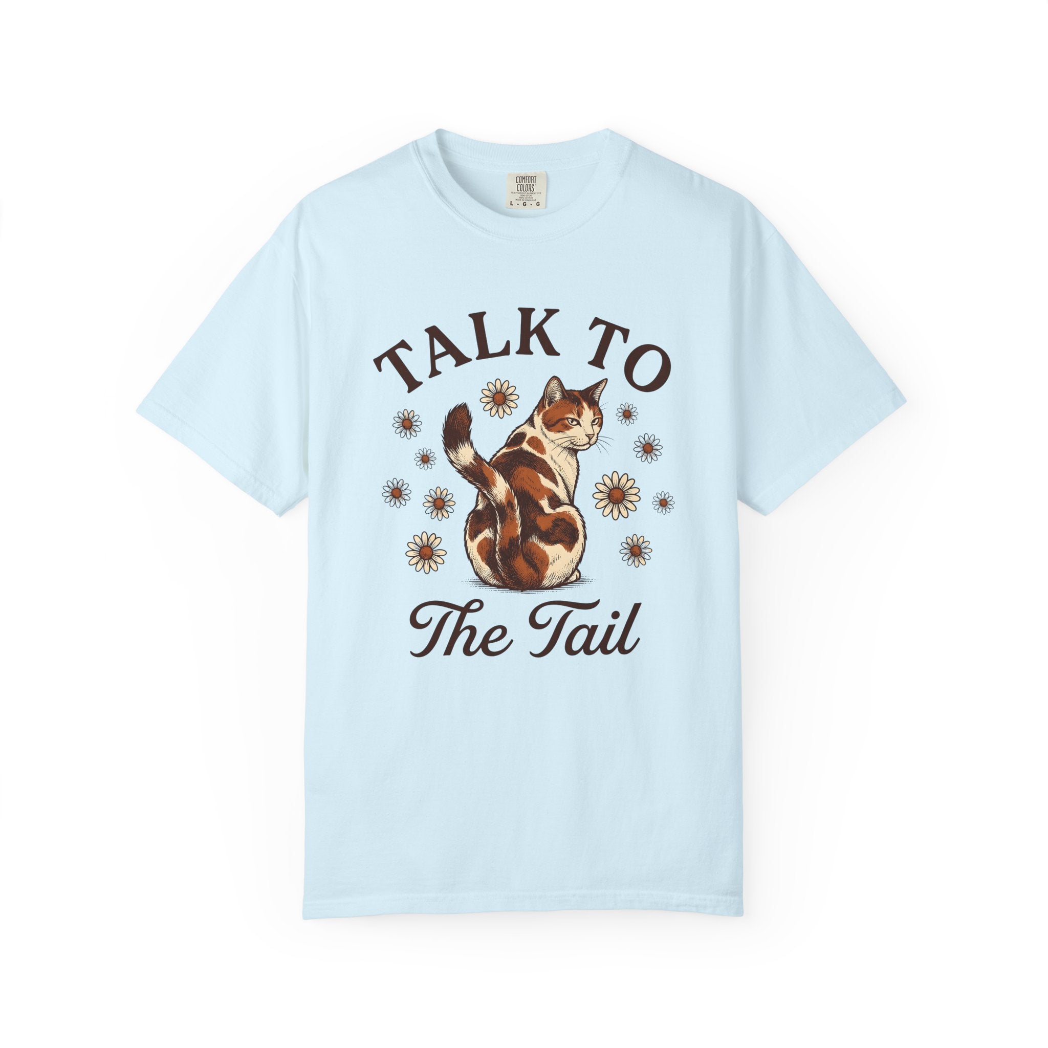 Calico Cat Shirt Cat Plants Gift Women Classic Tee Kitty T-Shirt Cat Fan Vintage Tshirt Floral Graphic Doodle Daisy Petals Tshirt
