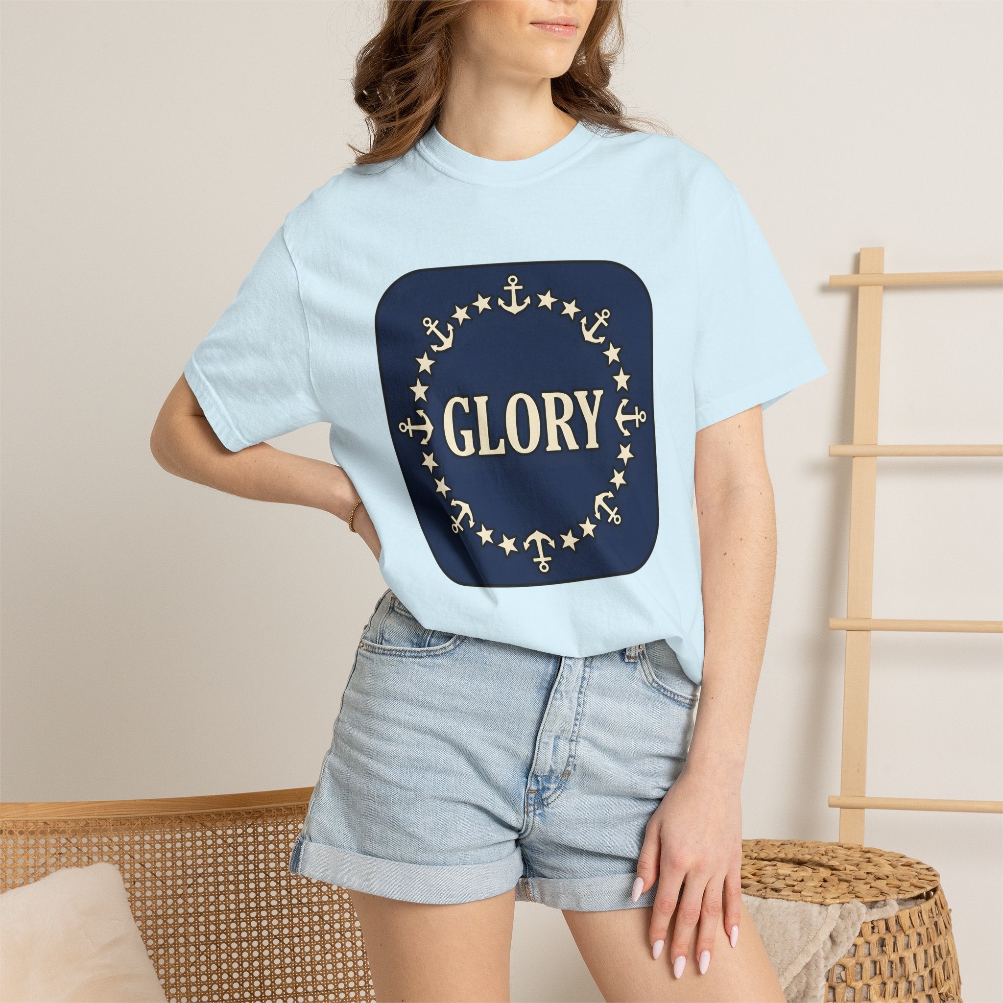 Anchor Star Circle Shirt 4th Of July Military Gift Women Patriotic Tee Symbol T-Shirt Independence Fan American Tshirt Soldier Graphic