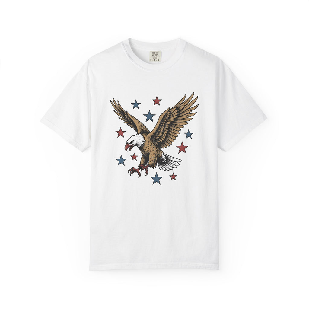 Bald Eagle Shirt America Patriotic Gift Women Vintage Tee Eagle T-Shirt American Enthusiast Retro Tshirt Nationalistic Graphic Hand Drawn