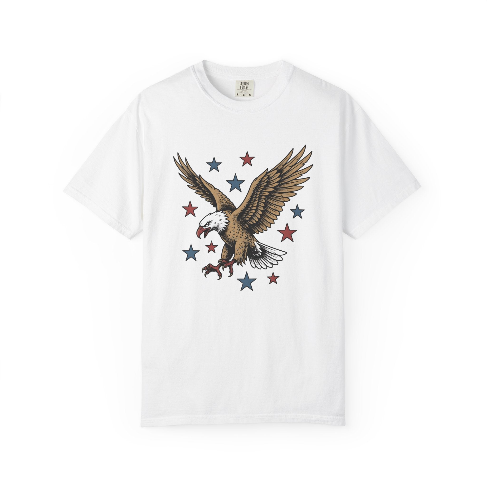 Bald Eagle Shirt America Patriotic Gift Women Vintage Tee Eagle T-Shirt American Enthusiast Retro Tshirt Nationalistic Graphic Hand Drawn