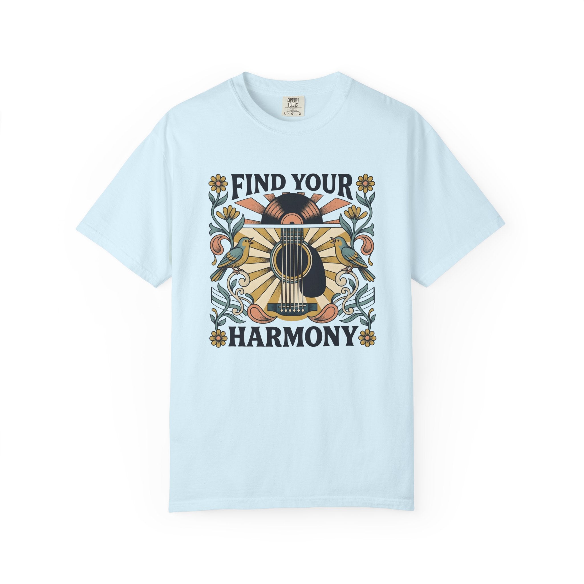 Acoustic Flower Birds Shirt Cottagecore Sound Gift Women Tribal Tee Floral T-Shirt Homebody Fan Ethnic Tshirt Audio Graphic Retro Music Disc