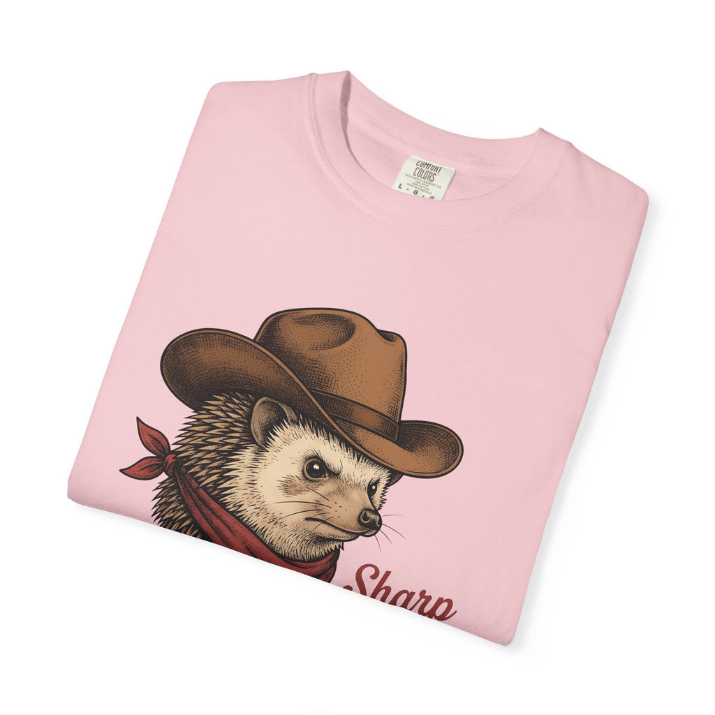 Cowboy Hedgehog Shirt Funny Animal Gift Women Vintage Tee Hedgehog T-Shirt Humor Fan Retro Tshirt Creature Graphic Hand Drawn Bandana Tshirt