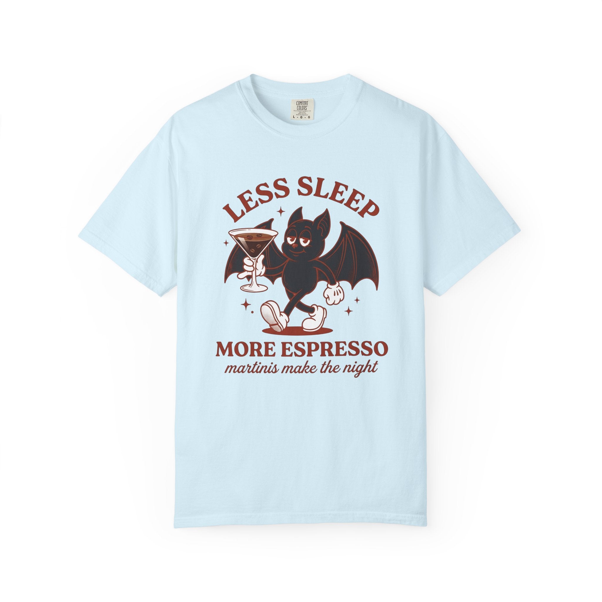 Bat Drink Shirt Coffee Joke Gift Women Vintage Tee Cocktail T-Shirt Coffee Fan Retro Illustration Funny Retro Espresso Cocktail Tshirt
