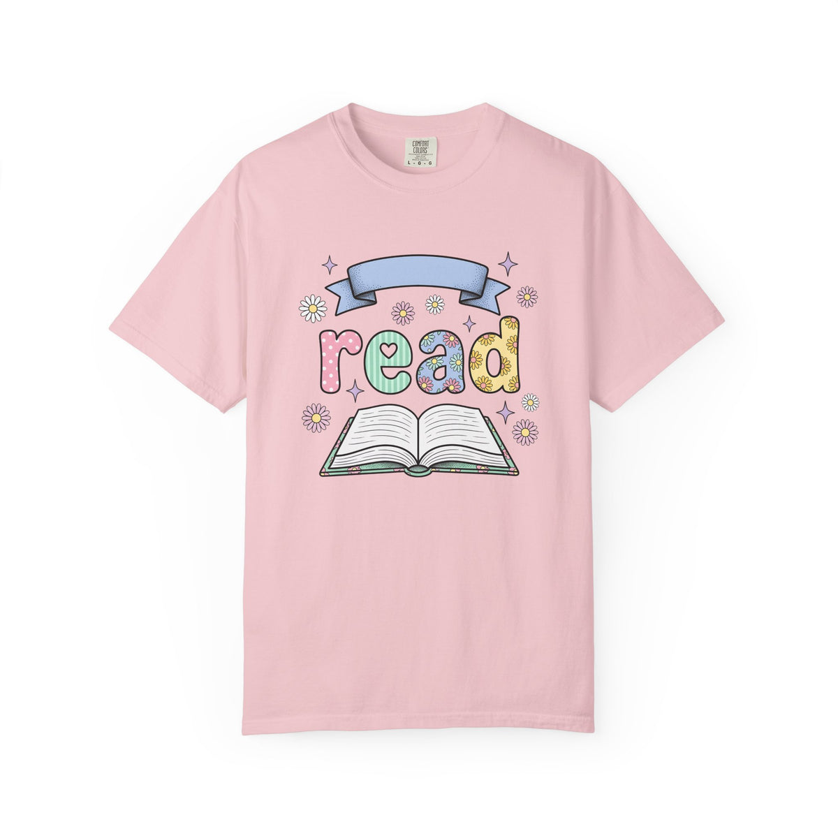 Open Book Shirt Teacher Reading Gift Women Cute Tee Booklet T-Shirt Educator Enthusiast Adorable Tshirt Literacy Graphic Pastel Flowers