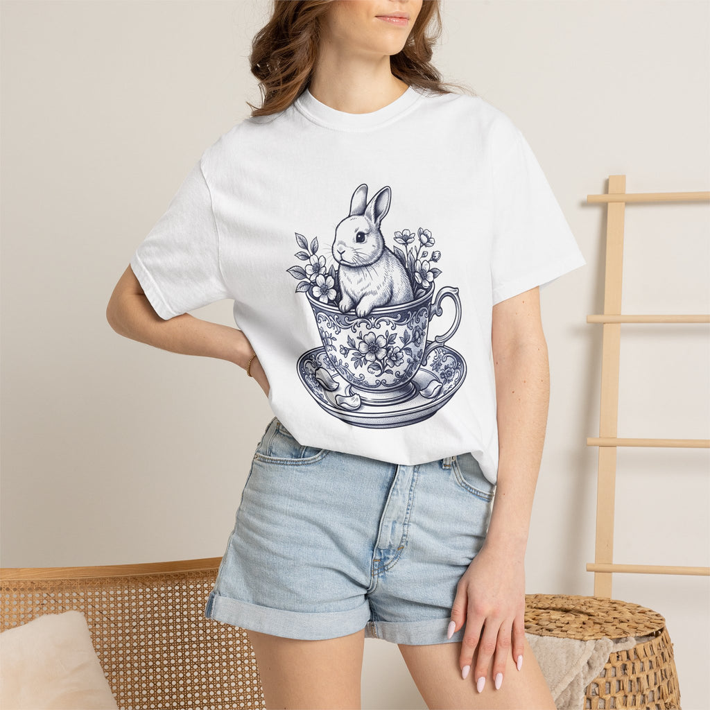 Rabbit Cup Shirt Easter Wildlife Gift Women Retro Tee Mug T-Shirt Easter Fan Coffee Mug Tshirt Wildlife Graphic Sketch Flower Tshirt