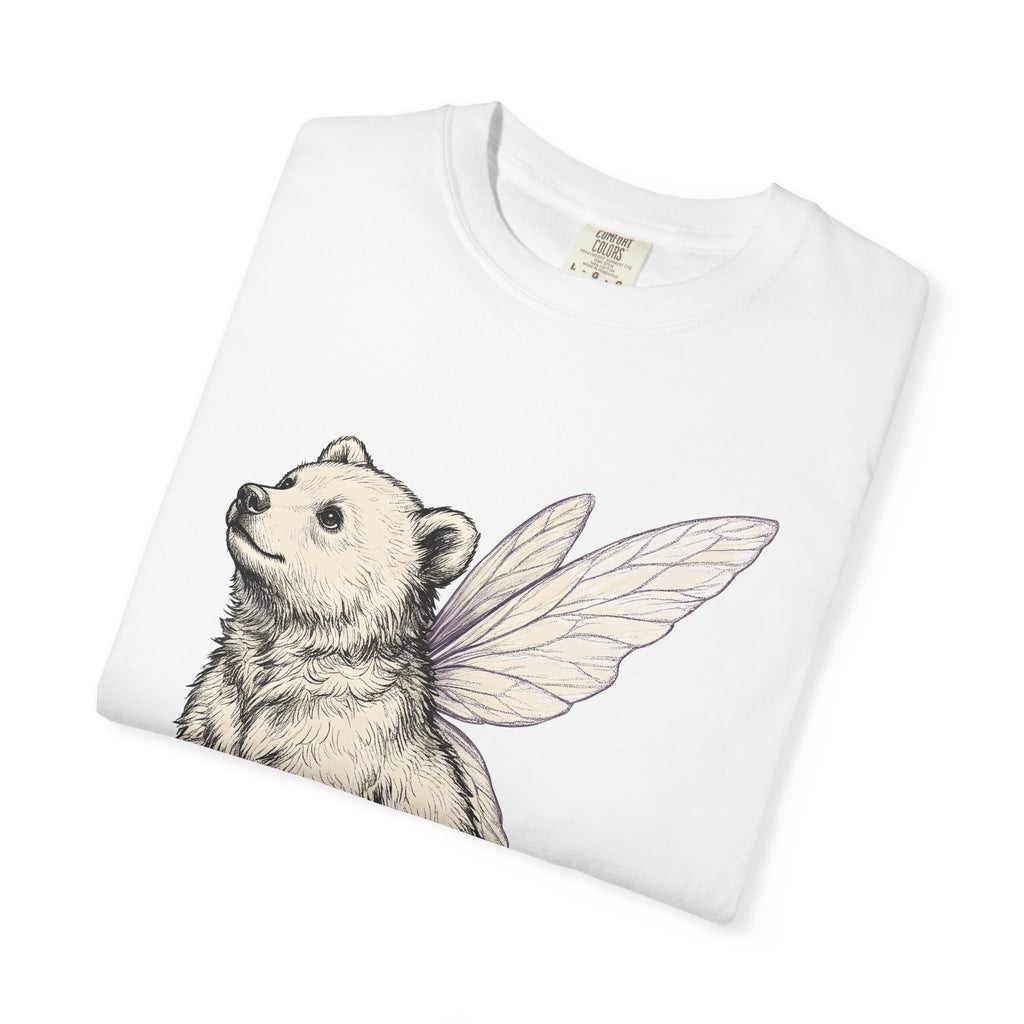 Fairy Bear Shirt Cute Fantasy Gift Women Whimsical Tee Teddy Bear T-Shirt Adorable Fan Cartoon Tshirt Mythical Graphic Hand Drawn Stars