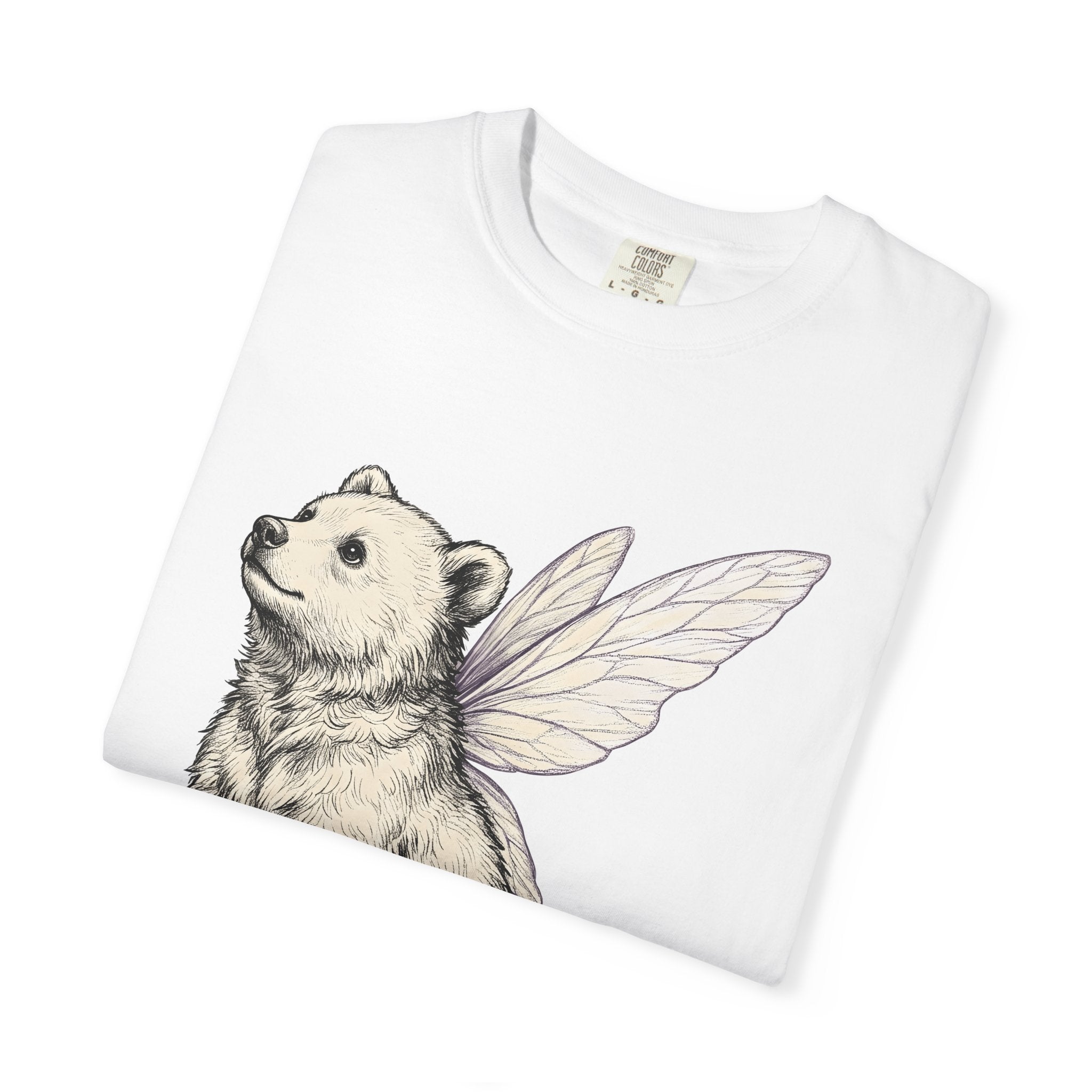 Fairy Bear Shirt Cute Fantasy Gift Women Whimsical Tee Teddy Bear T-Shirt Adorable Fan Cartoon Tshirt Mythical Graphic Hand Drawn Stars