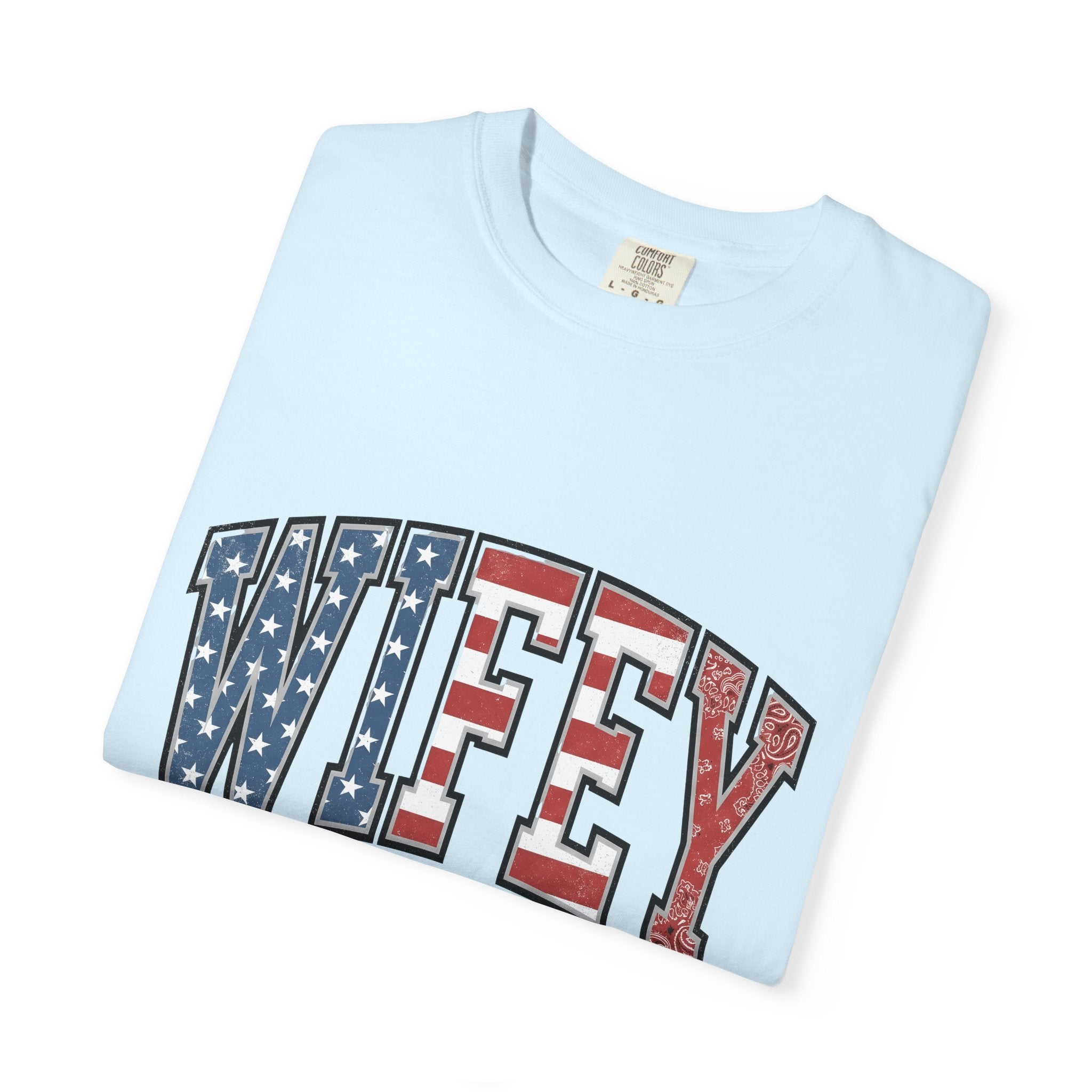American Flag Lettering Shirt America/4th Of July Spouse Gift Women Grunge Tee Typography T-Shirt Patriot Fan Distressed Tshirt Husband