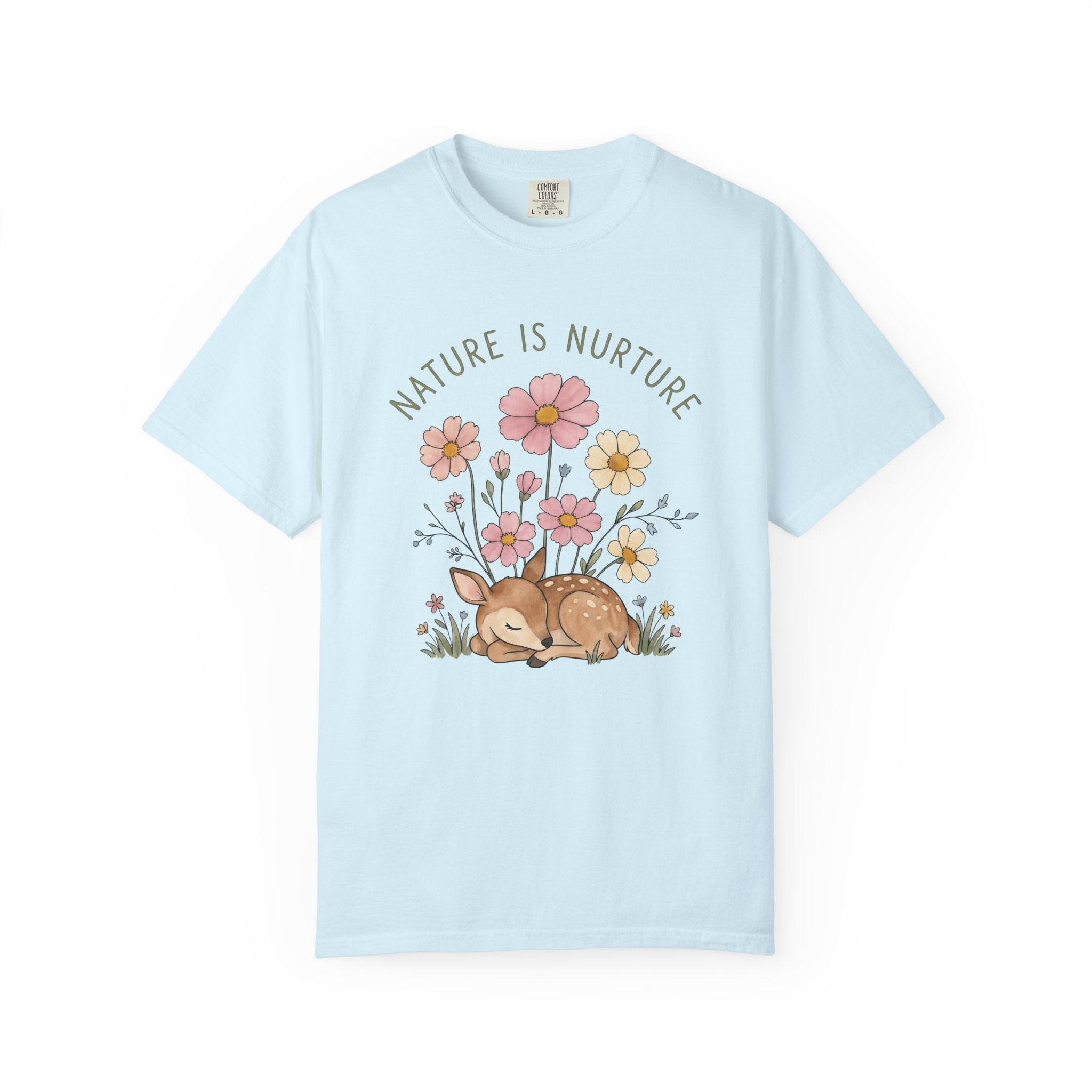 Baby Deer Shirt Animal Nature Gift Women Watercolor Tee Fawn T-Shirt Wildlife Enthusiast Watercolour Tshirt Outdoor Graphic Hand Drawn