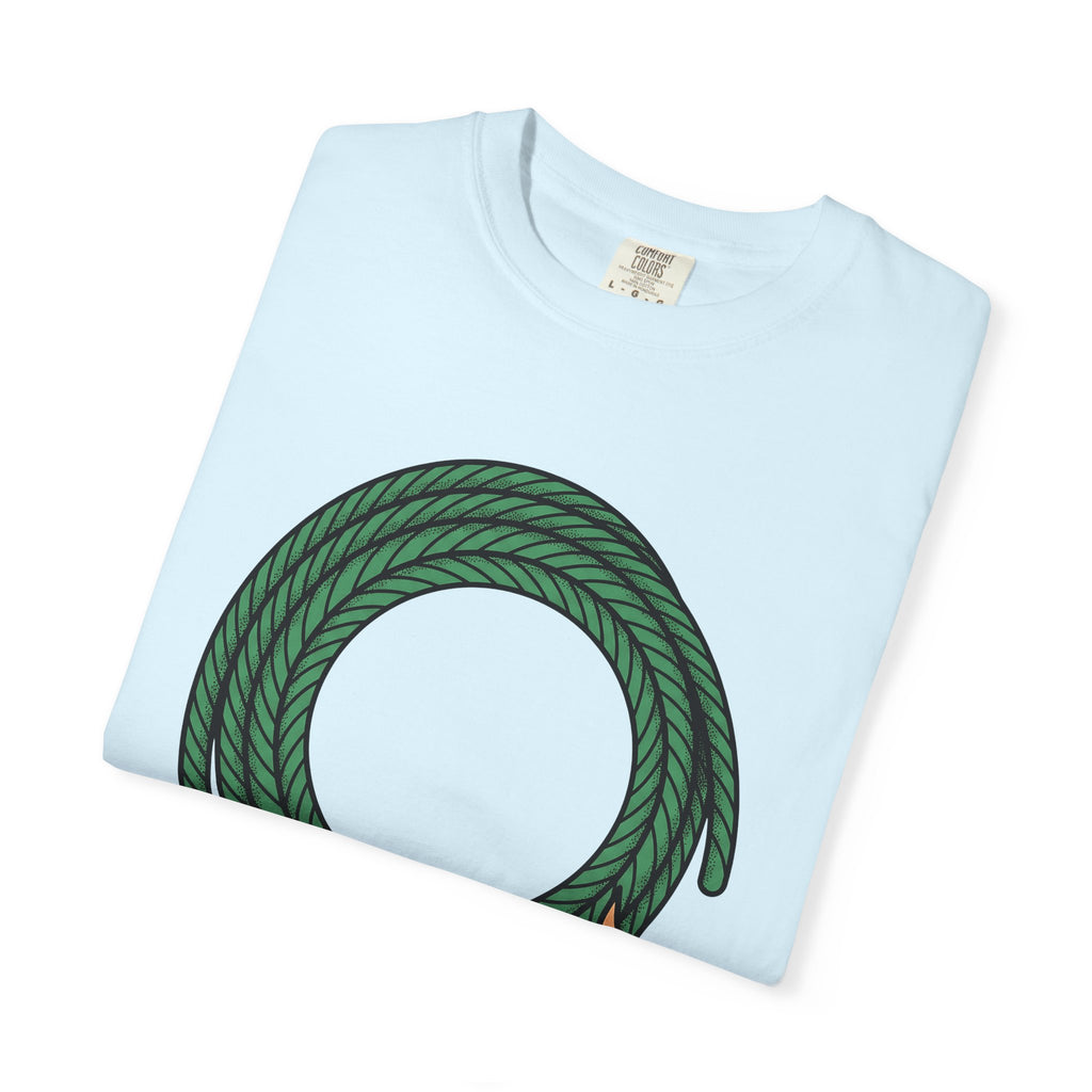 Green Rope Wreath Shirt St Patrick's Day Western Gift Women Bold Graphic Tee Wreath T-Shirt Shamrock Fan Graphic Tshirt Cowboy Graphic