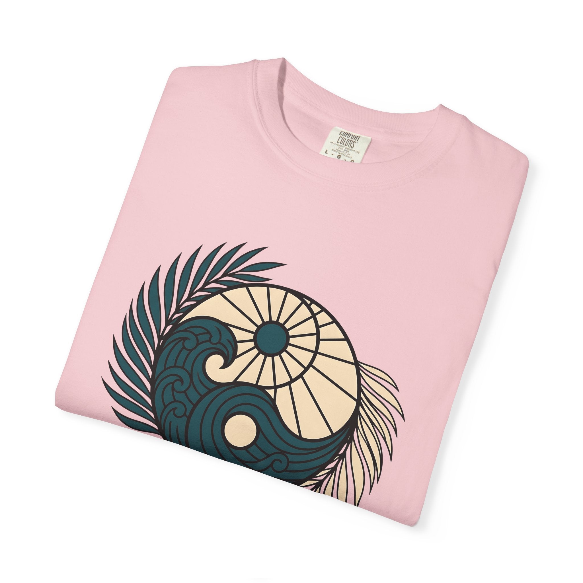Ocean Sun Tree Shirt Sports Coastal Gift Women Rustic Tee Sea T-Shirt Athlete Fan Beach Graphic Tshirt Simple Frond Tshirt