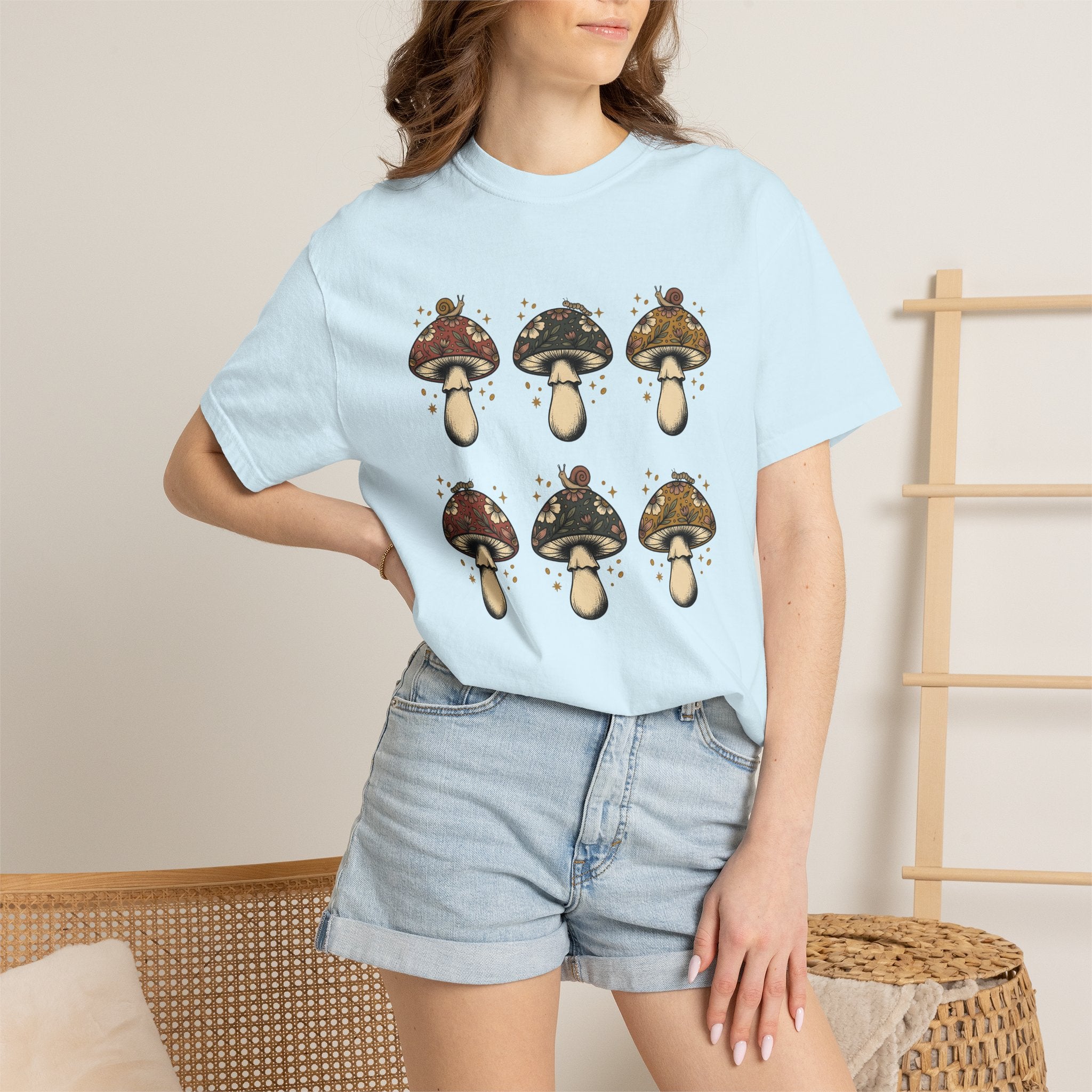 Toadstool Flower Shirt Animals & Flowers Plants Gift Women Free Spirit Tee Mushroom T-Shirt Flower Fan Botanical Tshirt Flora Graphic