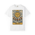 Sun Tarot Shirt Boho Chic Cosmos Gift Women Sketch Tee Tarot Card T-Shirt Bohemian Fan Doodle Tshirt Galaxy Graphic Tribal Floral Motif