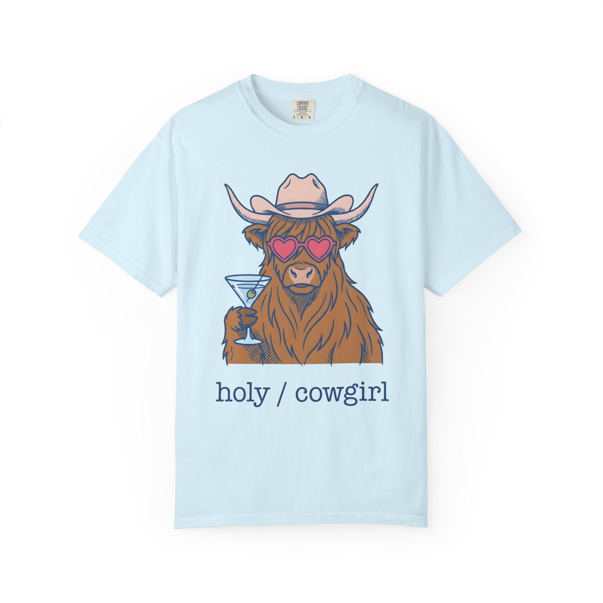 Cow Cocktail Shirt Cowgirl Celebration Gift Women Comic Tee Cocktail T-Shirt Rodeo Fan Cartoon Tshirt Party Graphic Vintage Love Glasses