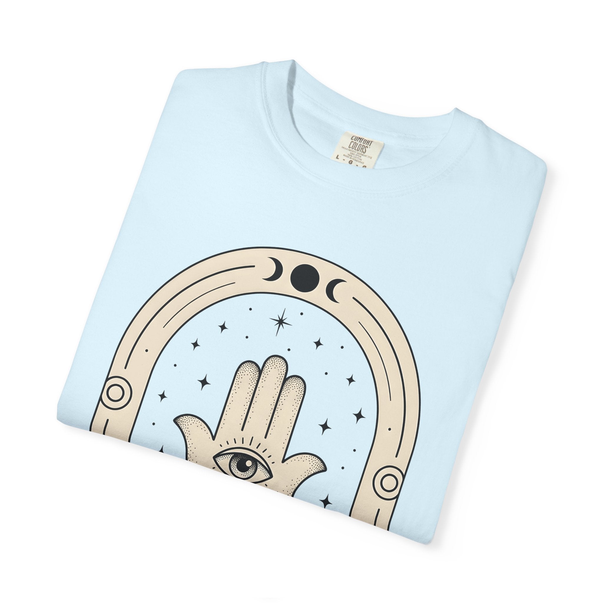 Hamsa Hand Shirt Boho Chic Spiritual Gift Women Mystical Tee Hand Of Fatima T-Shirt Bohemian Fan Esoteric Tshirt Sacred Graphic Minimal
